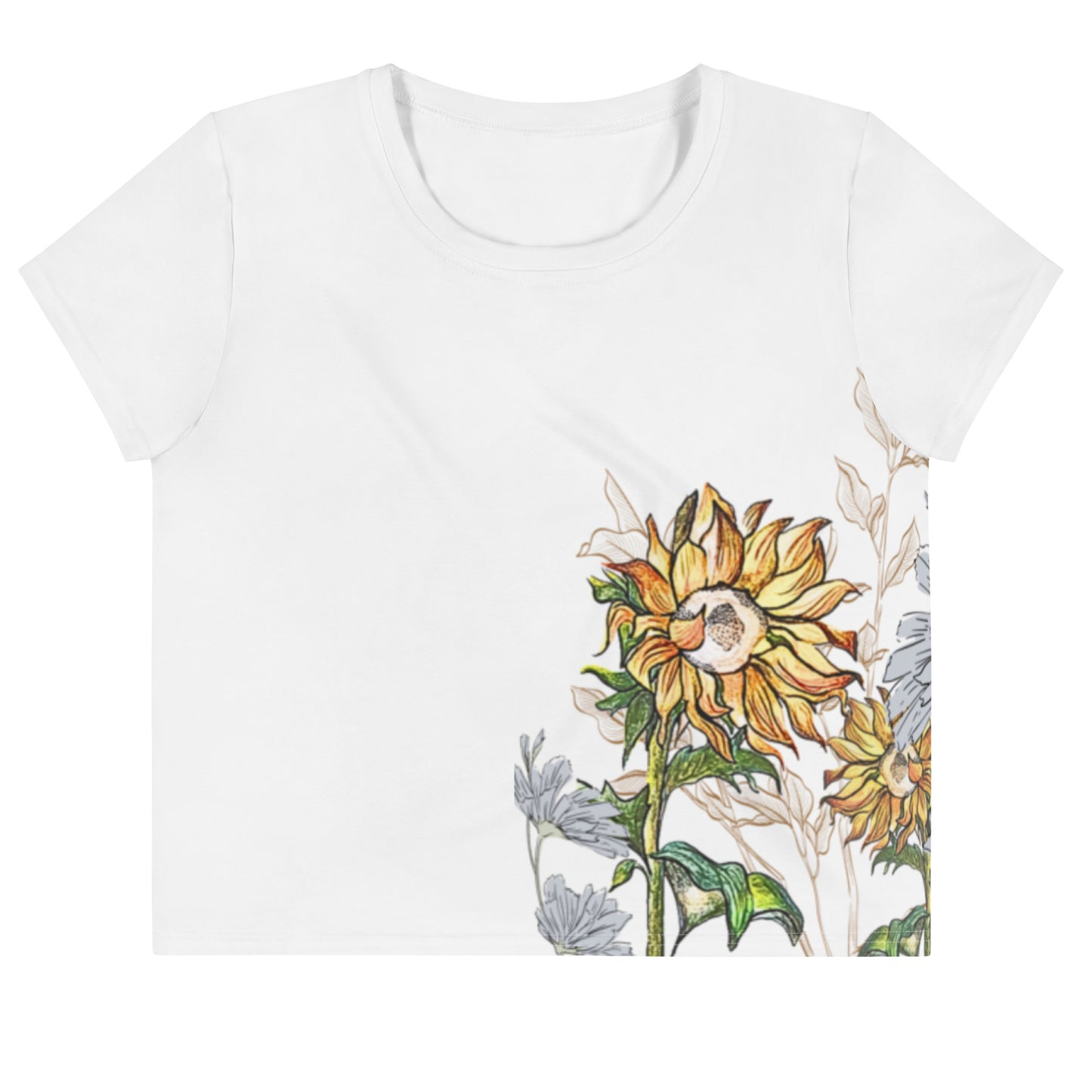 Sunflower All-Over Print Crop Tee