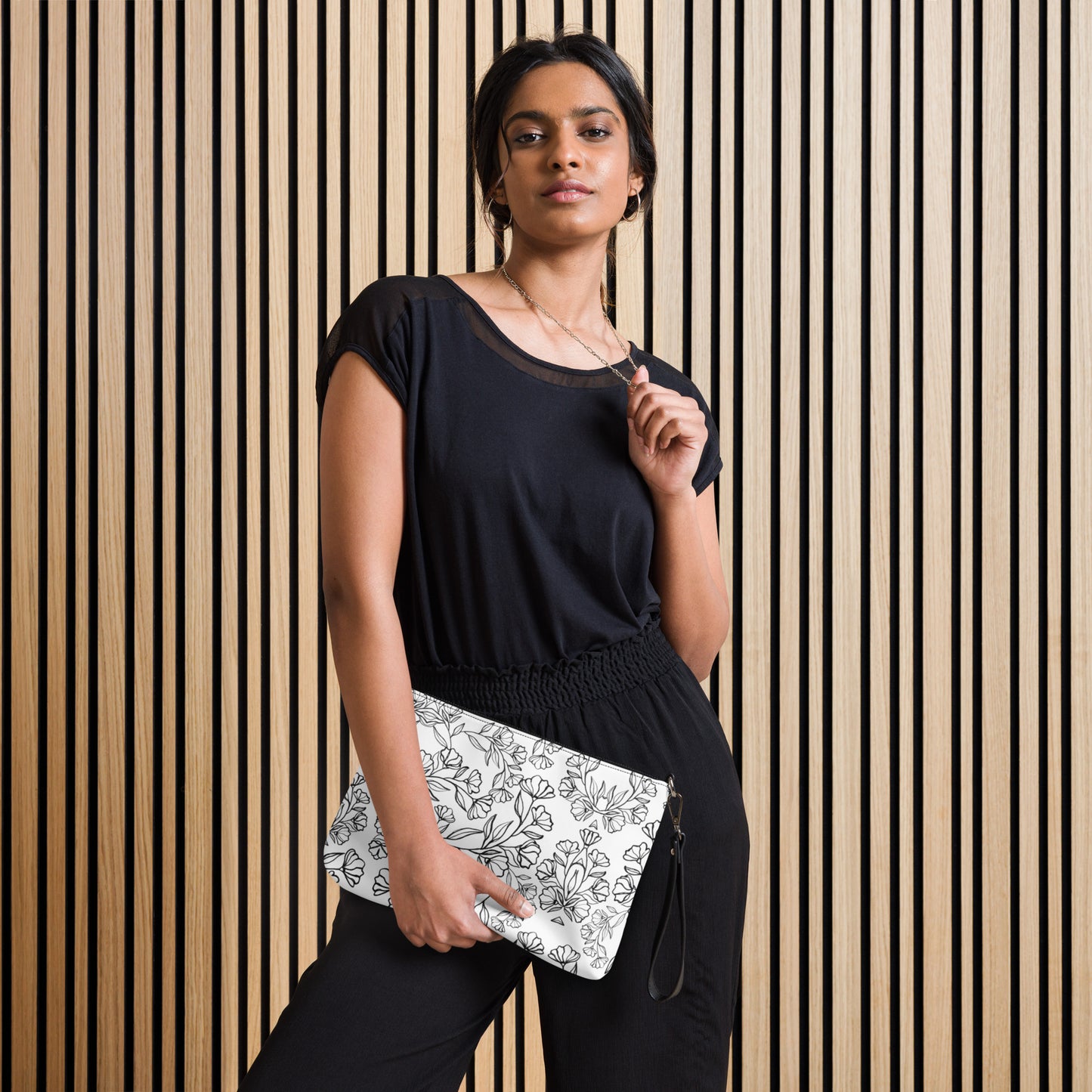 Black Floral Crossbody bag