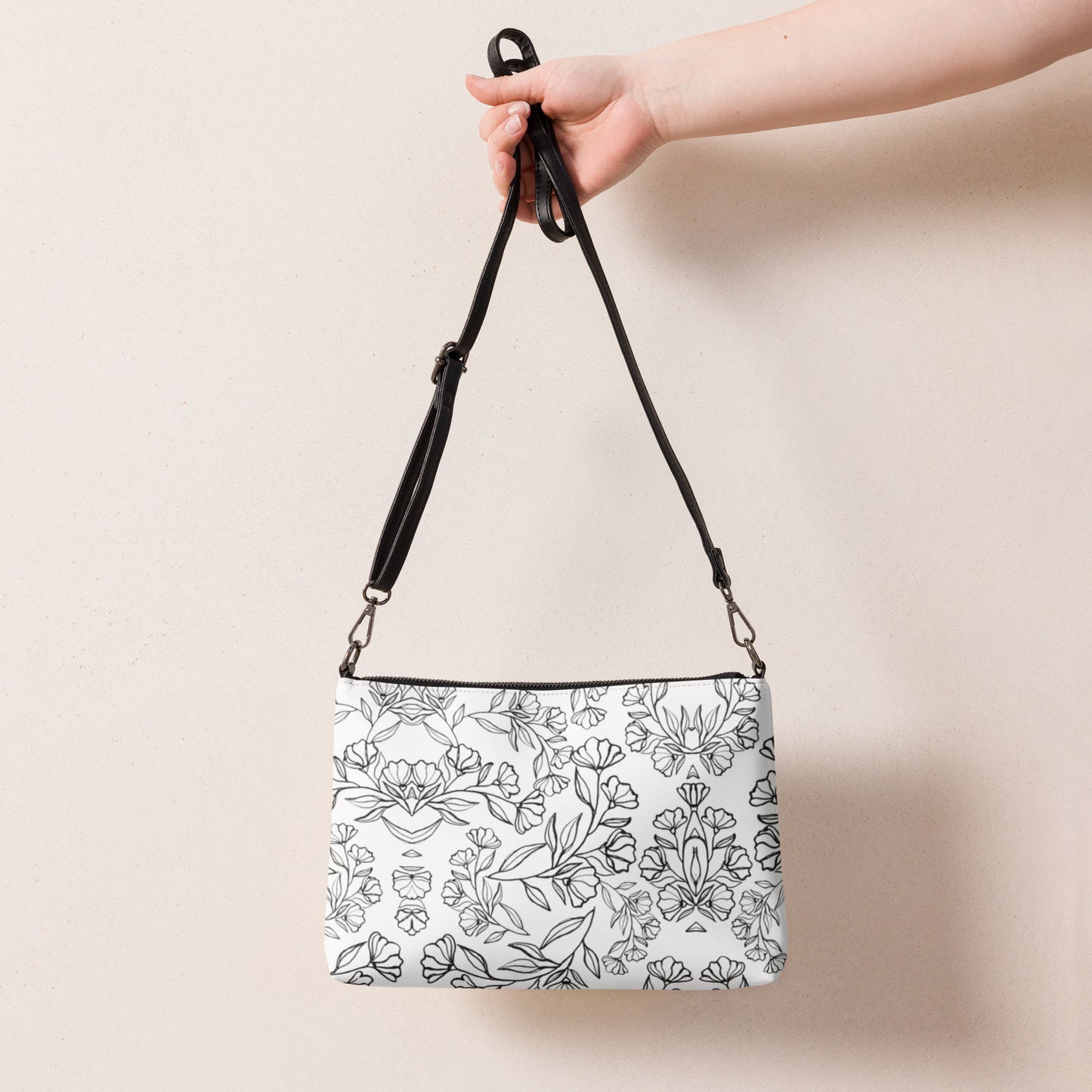 Black Floral Crossbody bag