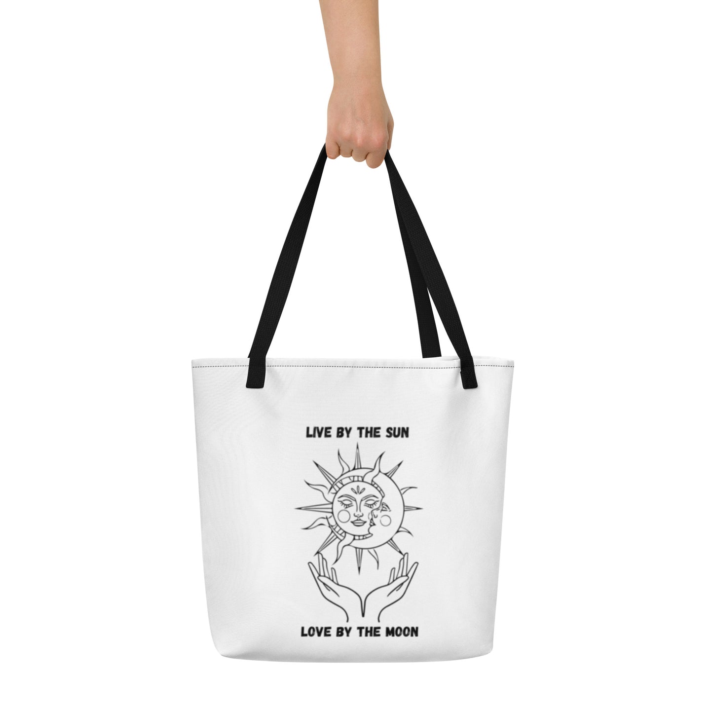 Moon and Sun All-Over Print Large Tote Bag