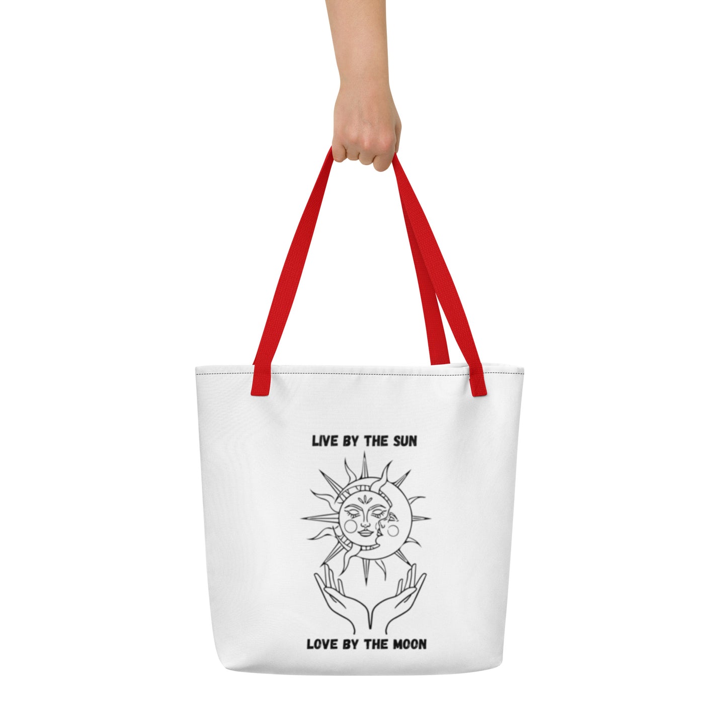 Moon and Sun All-Over Print Large Tote Bag