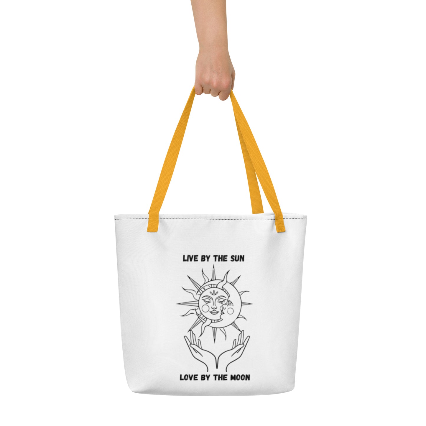 Moon and Sun All-Over Print Large Tote Bag