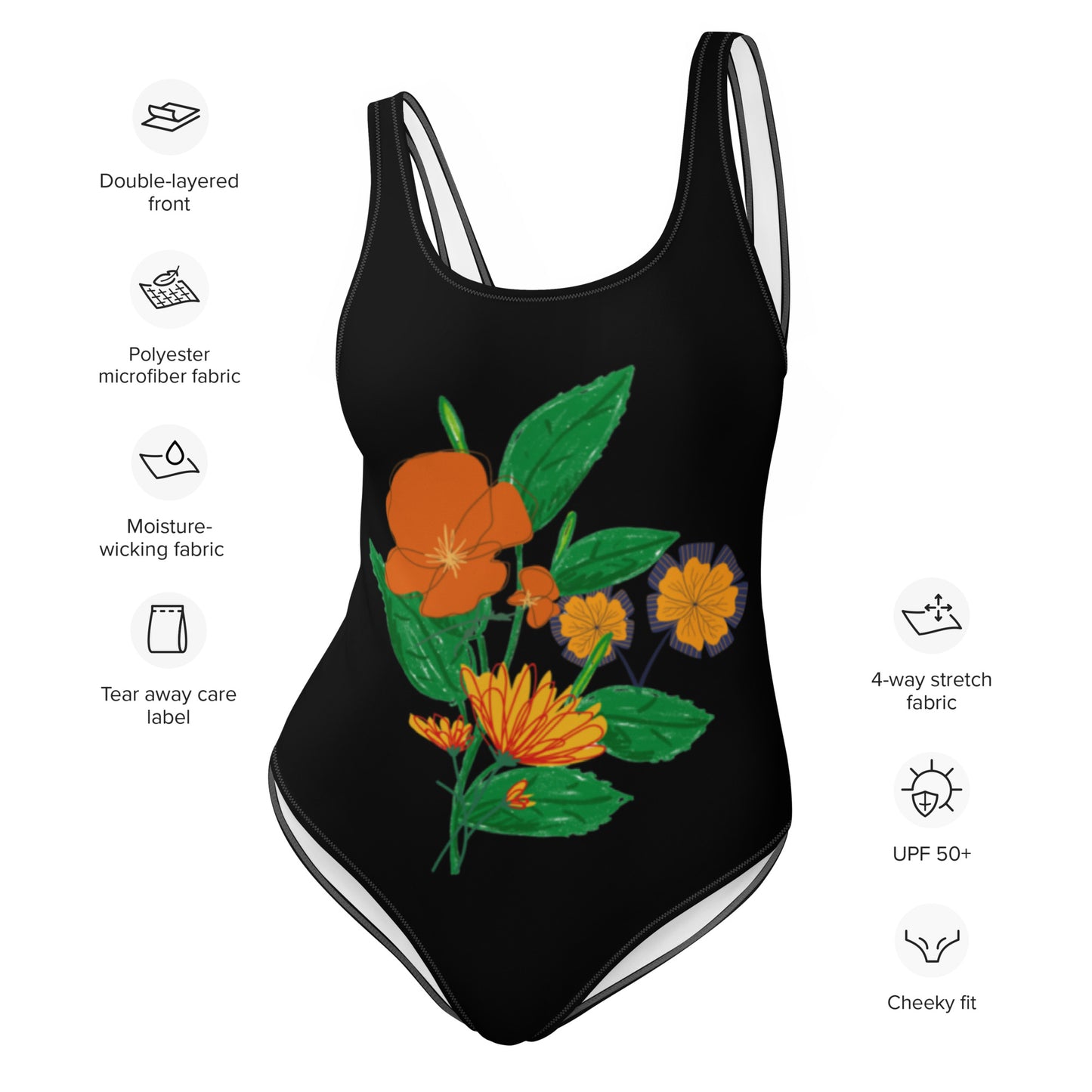 Vibrant Flower One-Piece Swimsuit