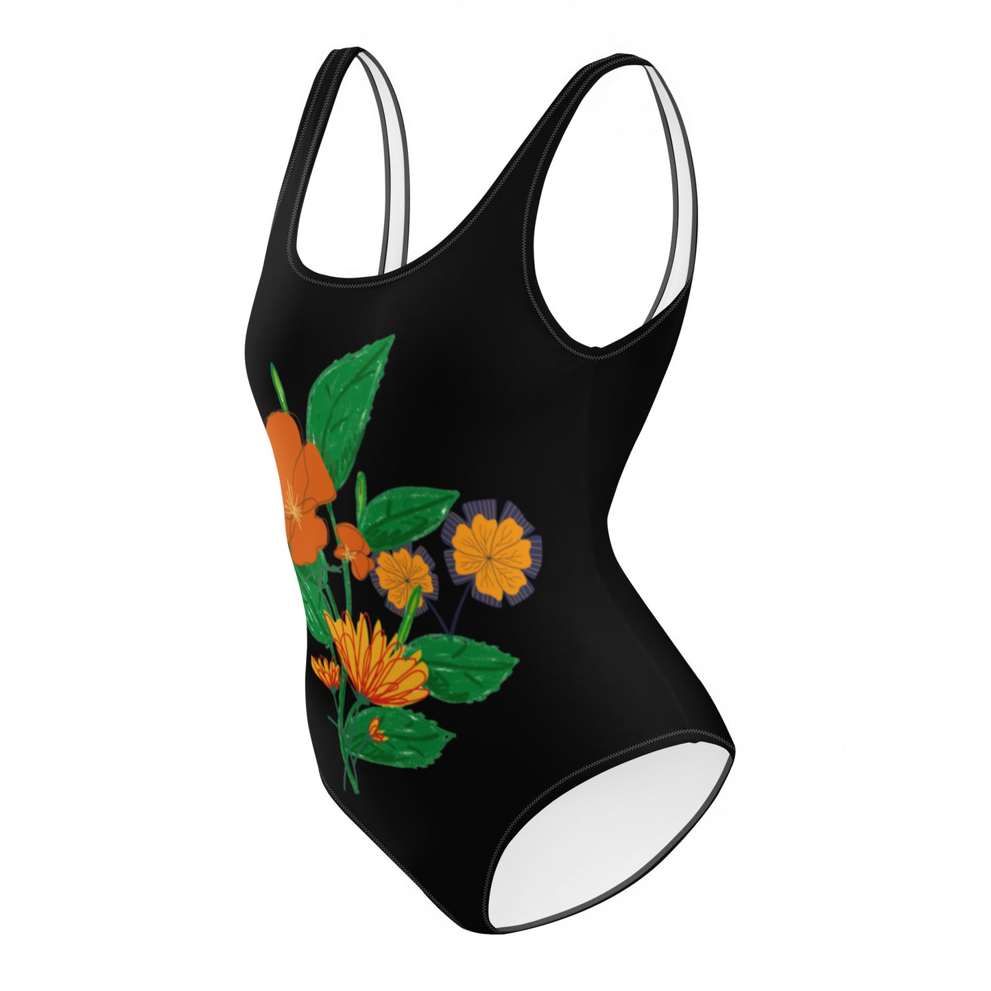 Vibrant Flower One-Piece Swimsuit