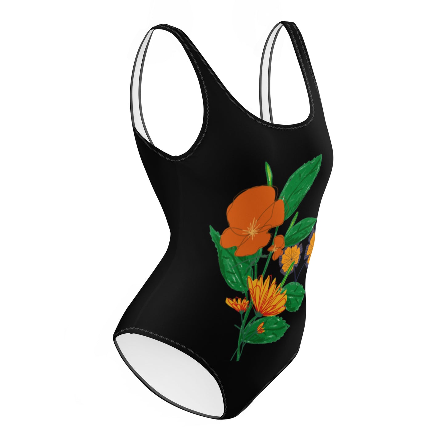 Vibrant Flower One-Piece Swimsuit