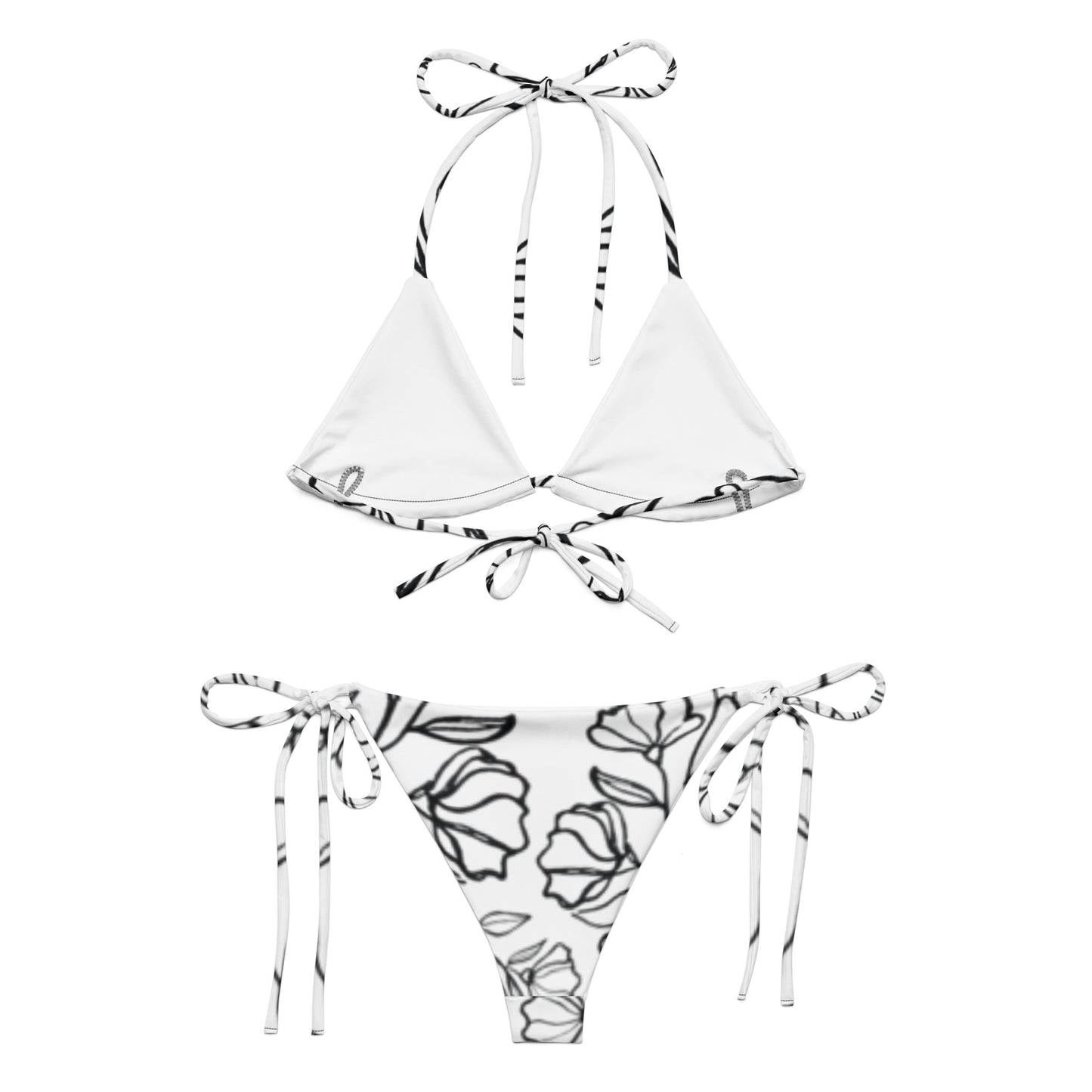 All-over print recycled string bikini