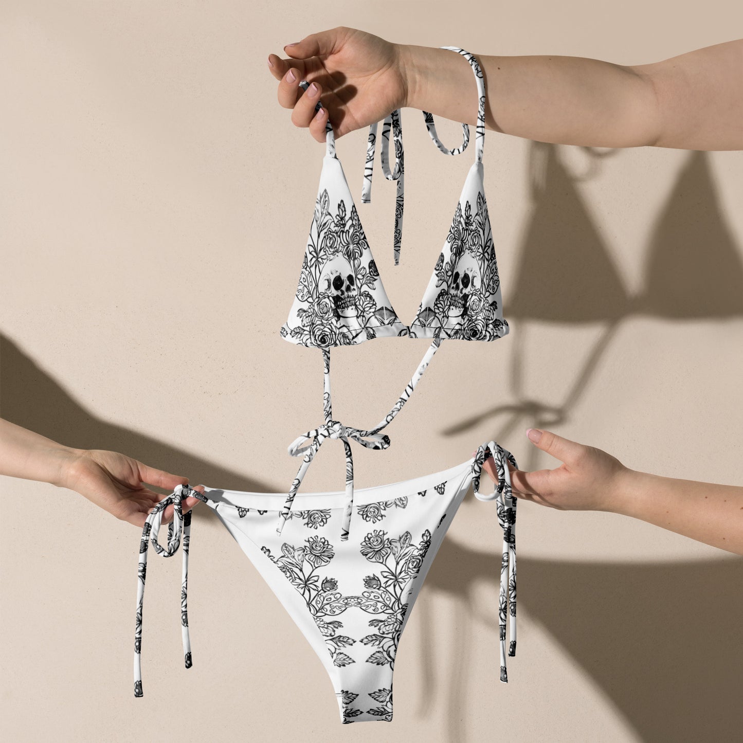 All-over print recycled string bikini