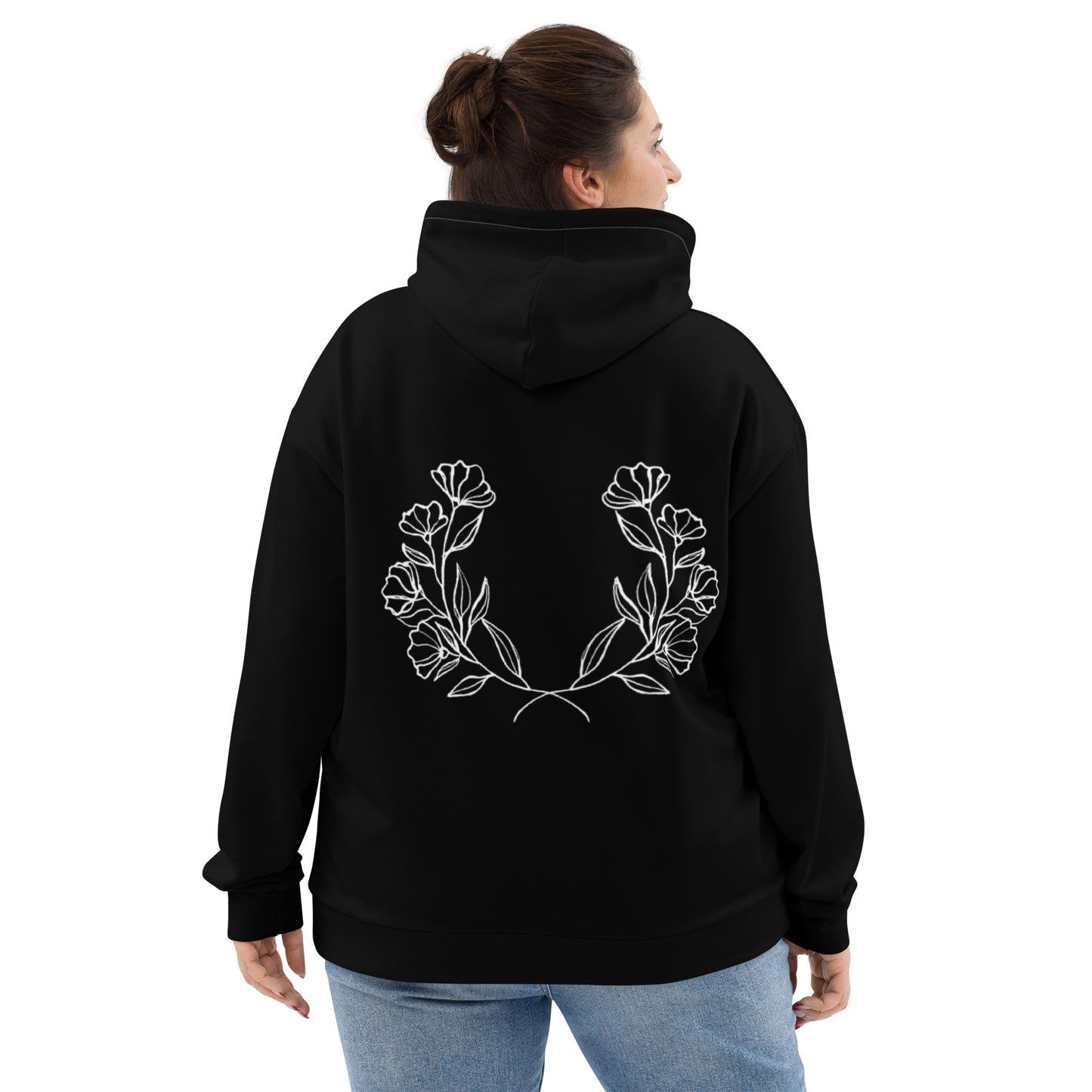 Floral Black Unisex Hoodie