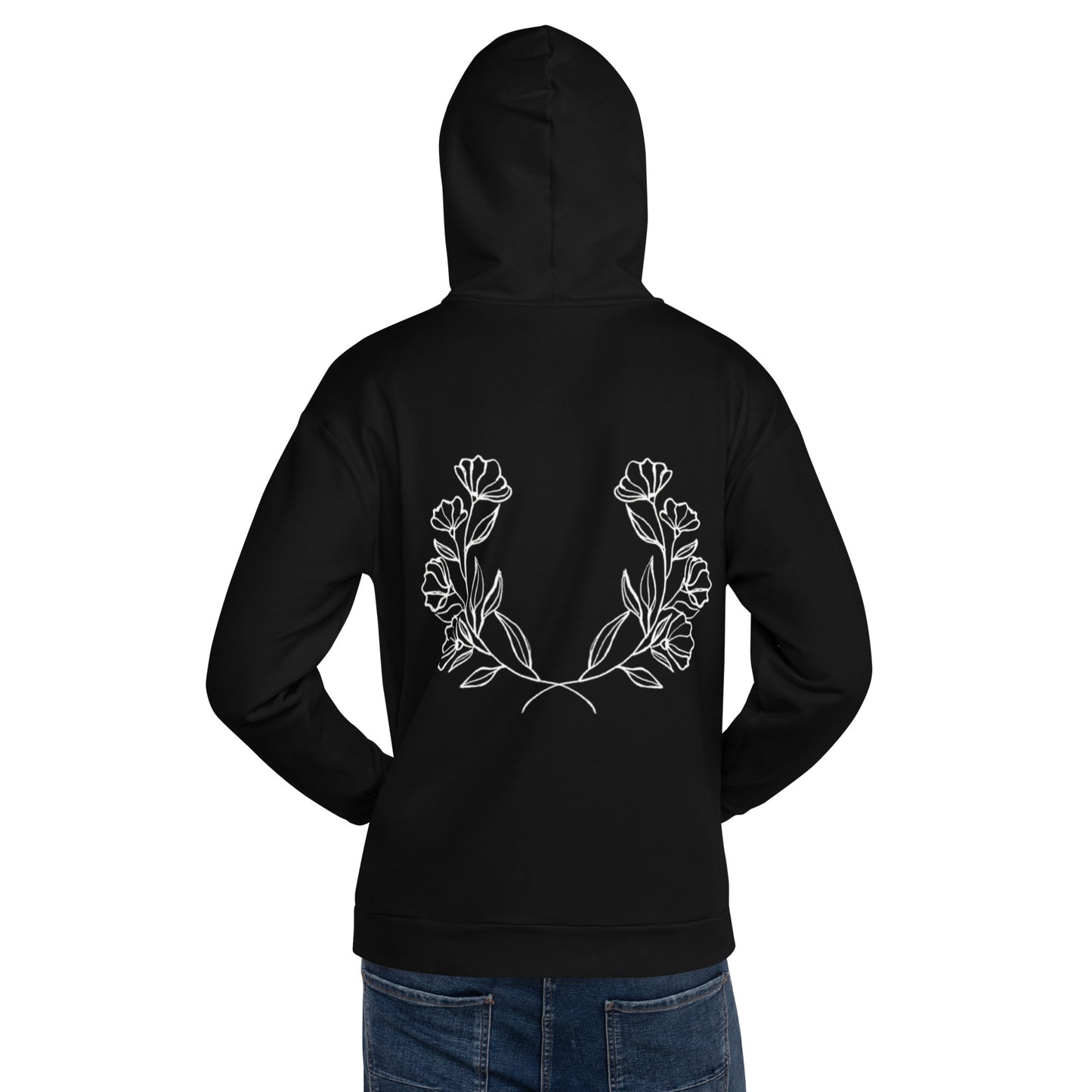 Floral Black Unisex Hoodie