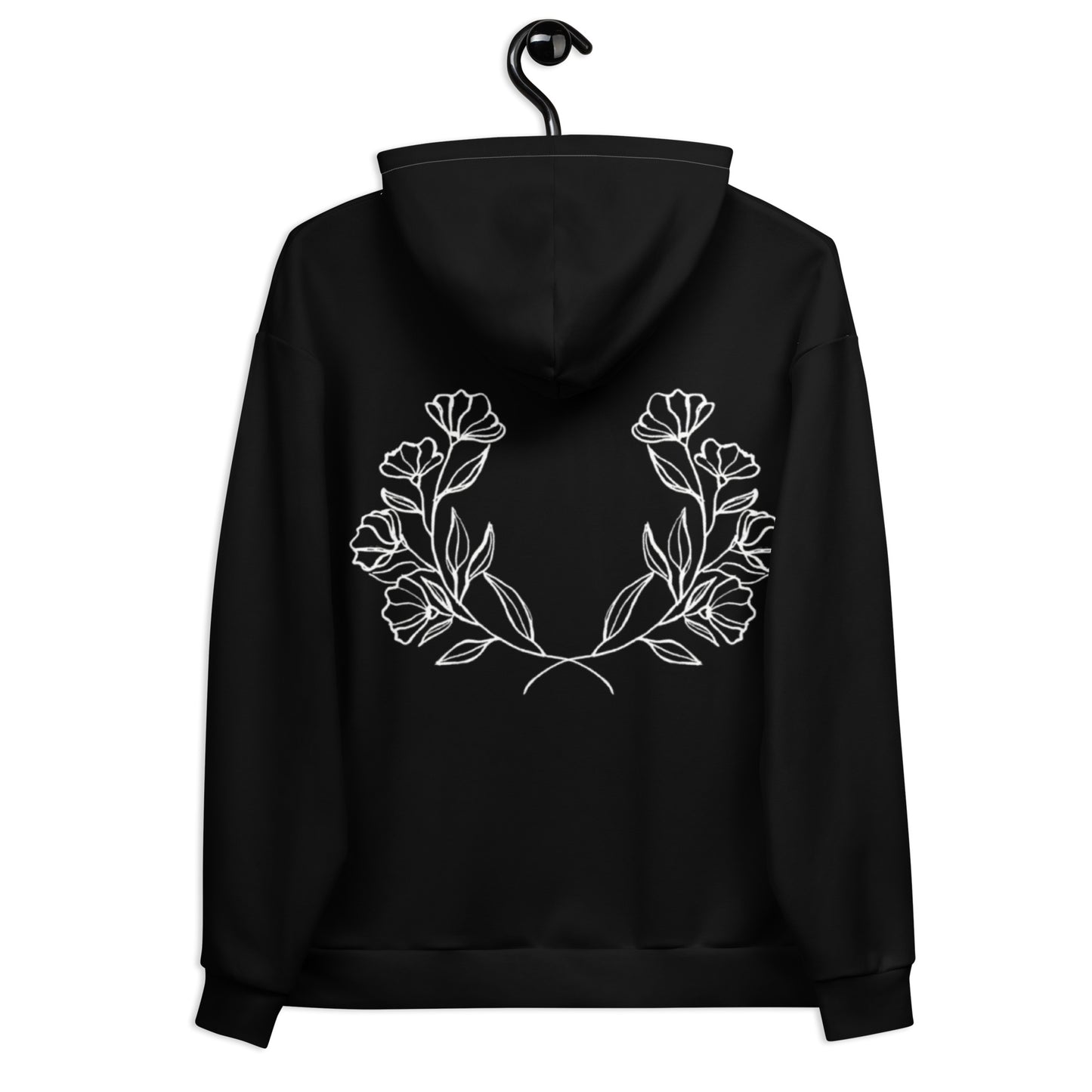 Floral Black Unisex Hoodie