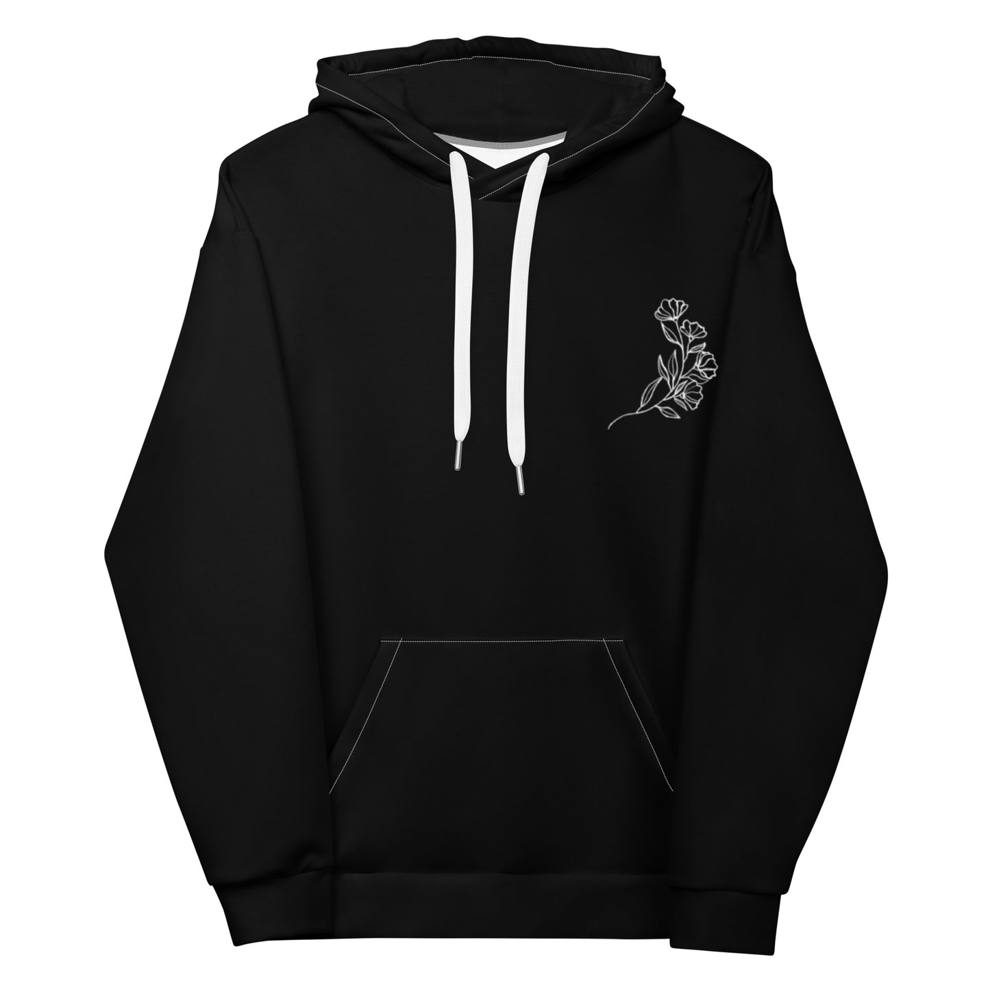 Floral Black Unisex Hoodie