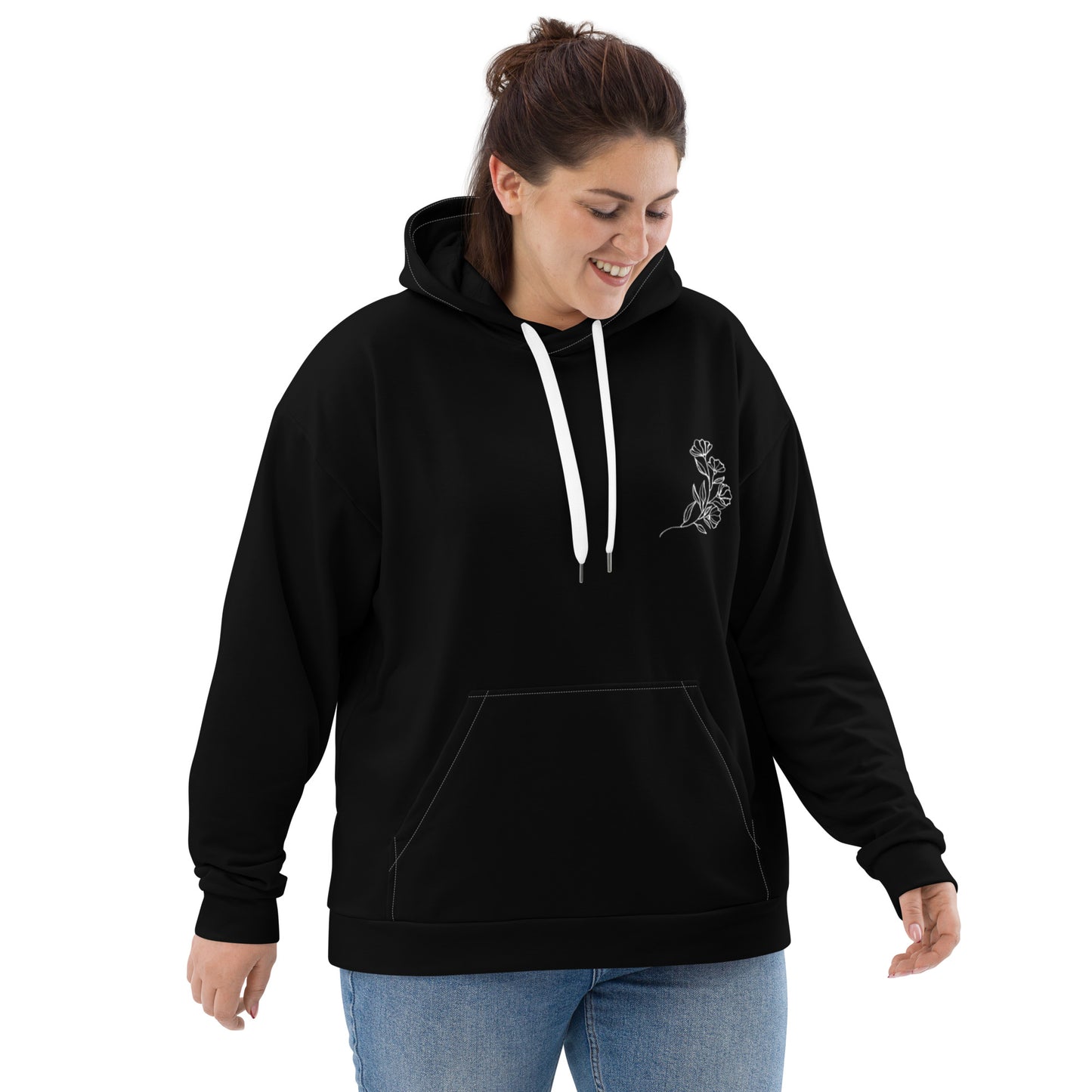 Floral Black Unisex Hoodie