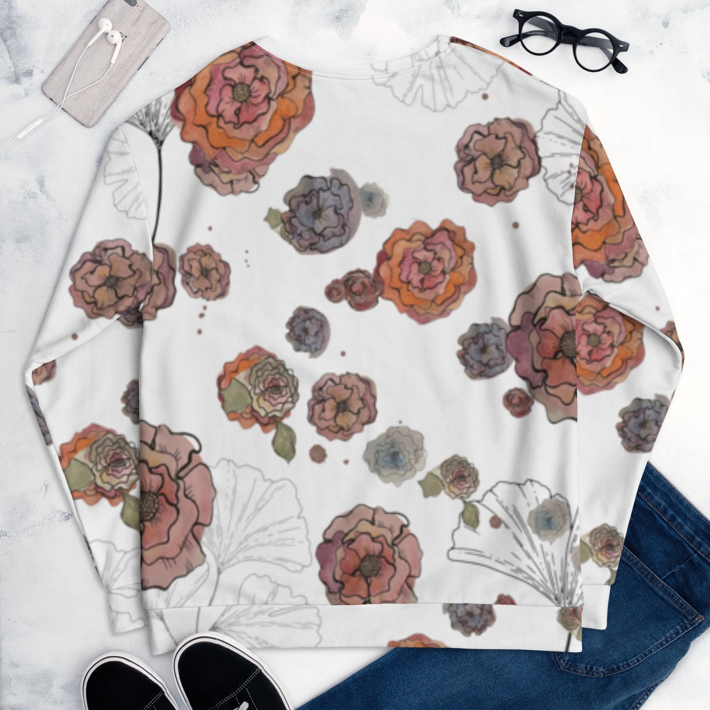 Colorful Watercolor Flower Unisex Sweatshirt