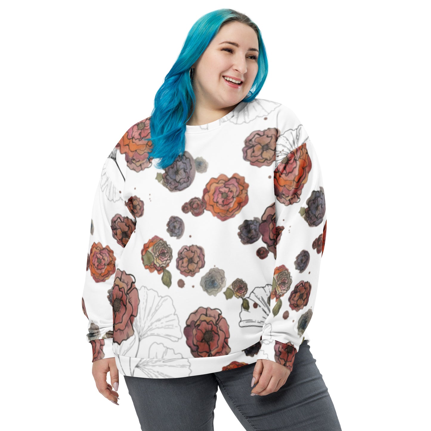 Colorful Watercolor Flower Unisex Sweatshirt