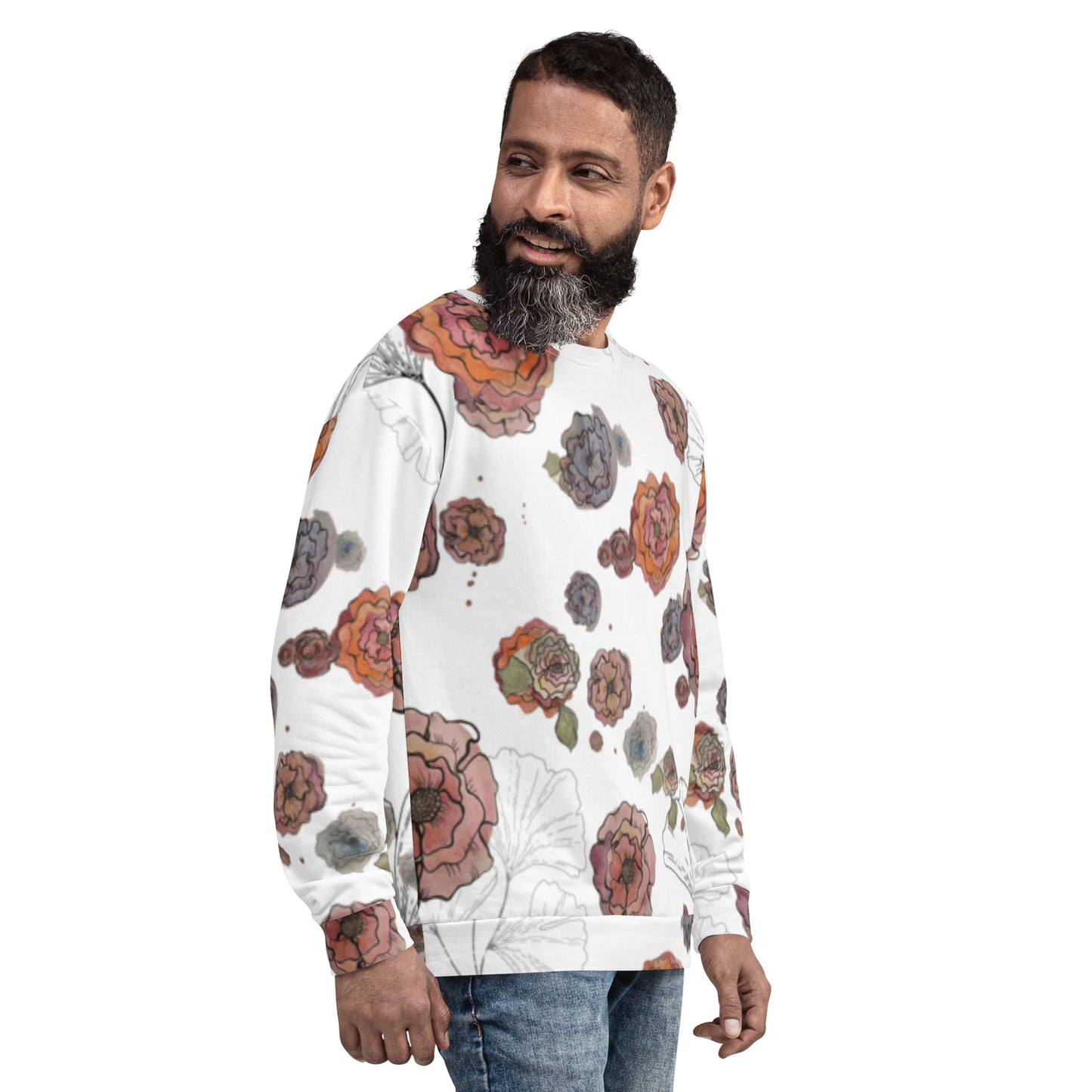 Colorful Watercolor Flower Unisex Sweatshirt