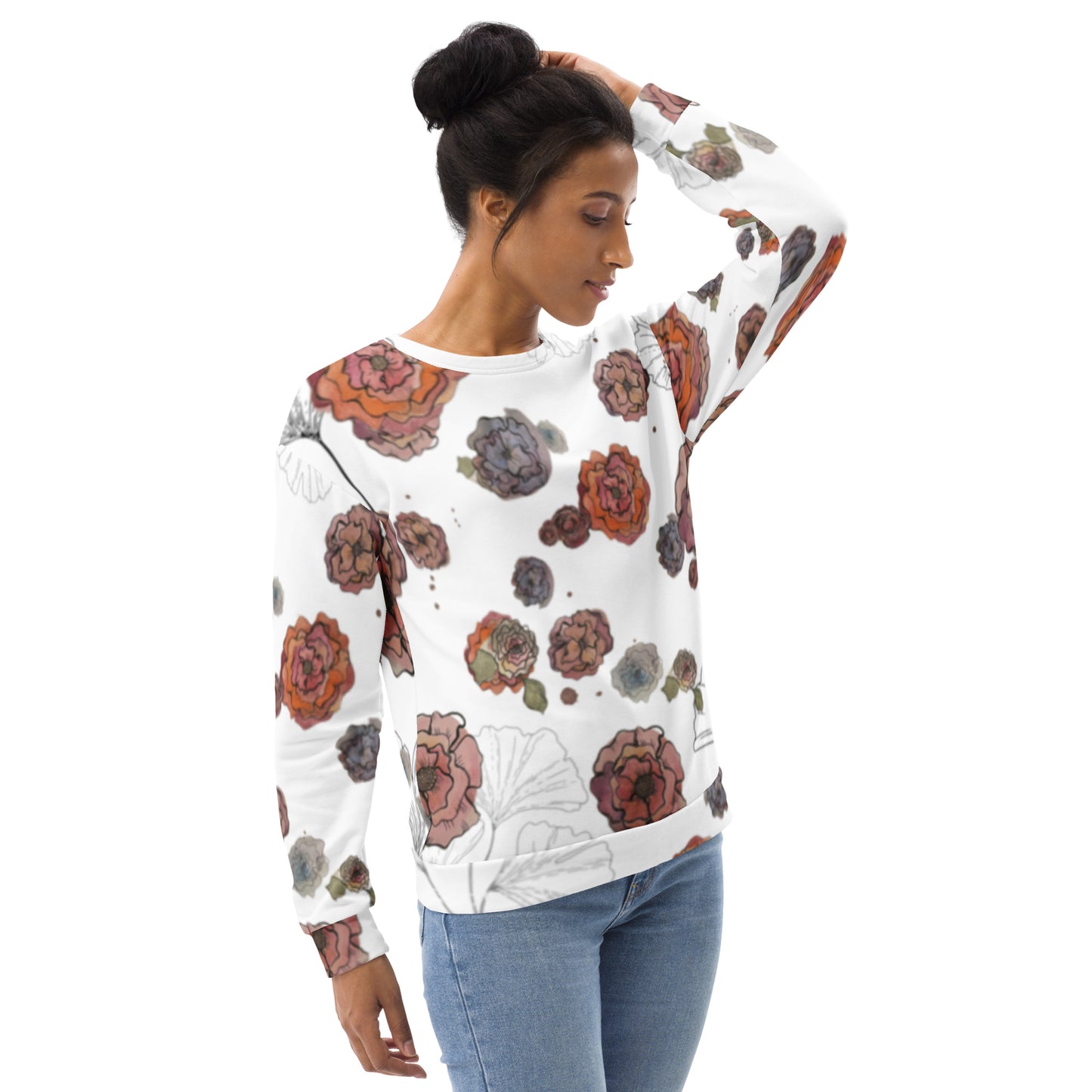 Colorful Watercolor Flower Unisex Sweatshirt