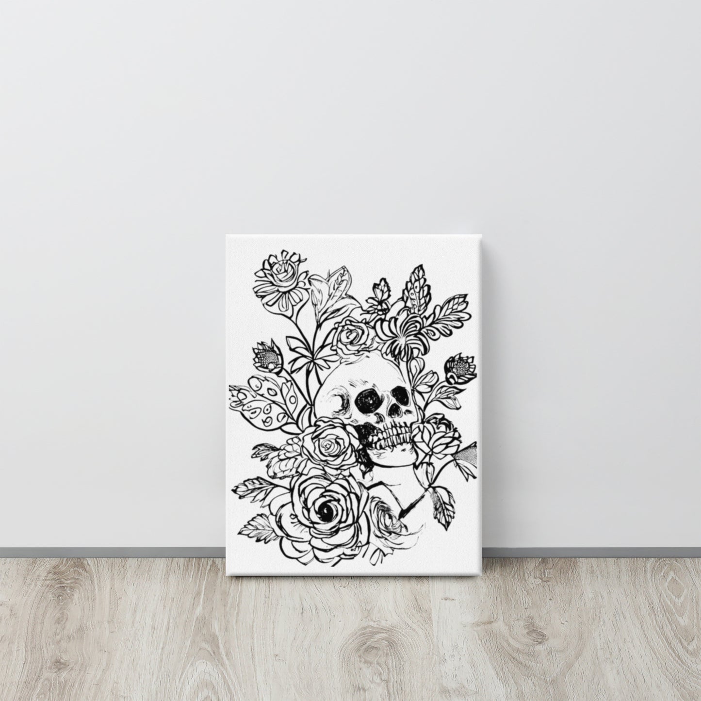 Skull and Flowers Canvas