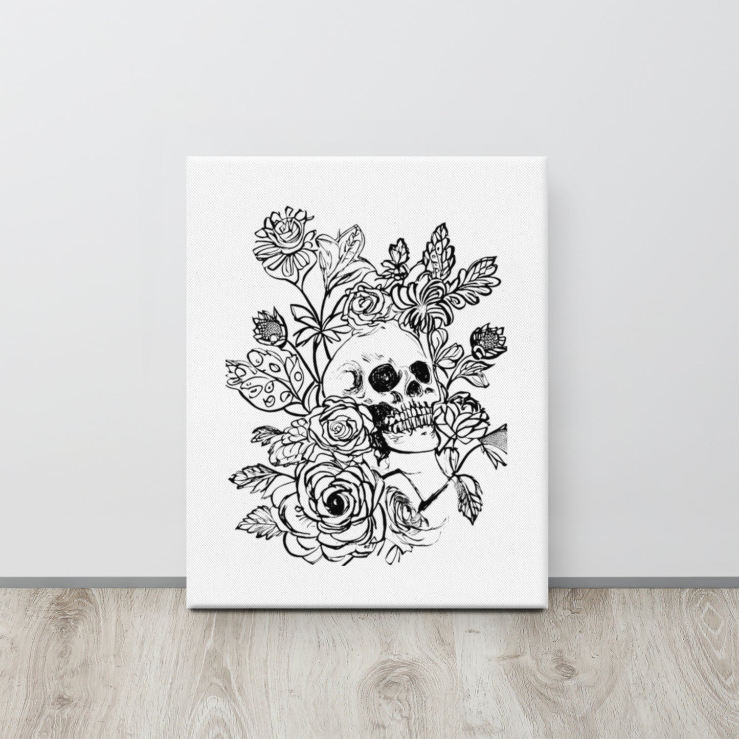 Skull and Flowers Canvas