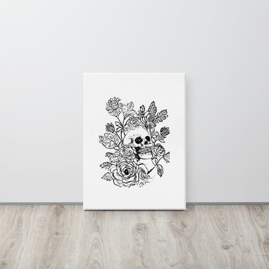 Skull and Flowers Canvas