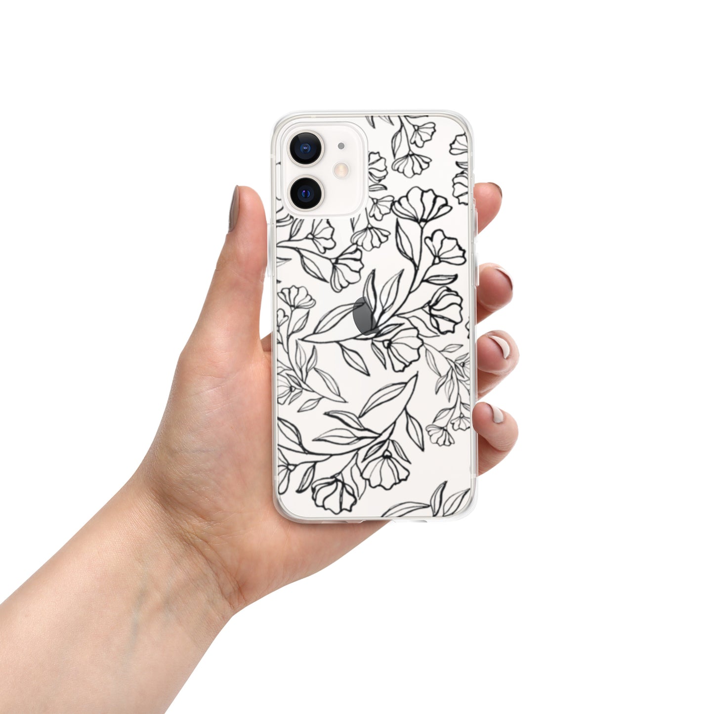 Black Floral Clear Case for iPhone®