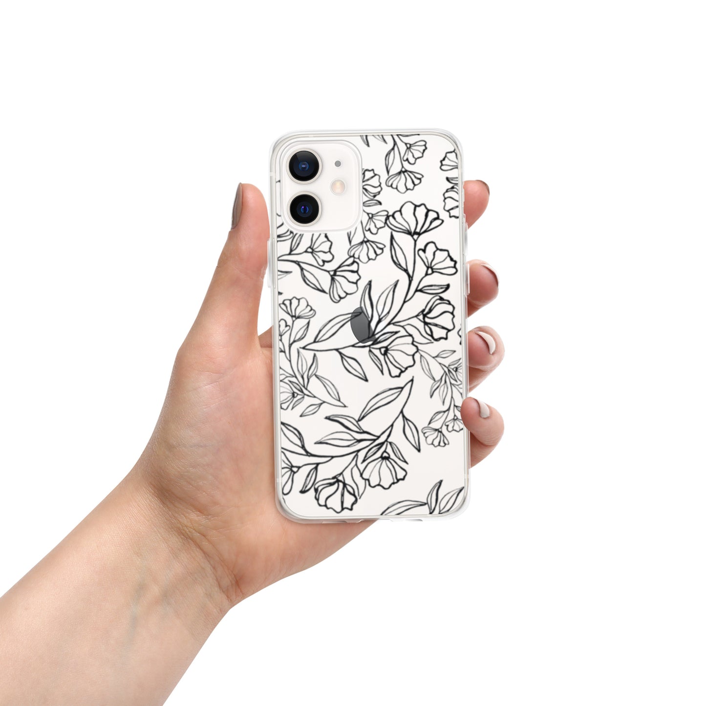 Black Floral Clear Case for iPhone®