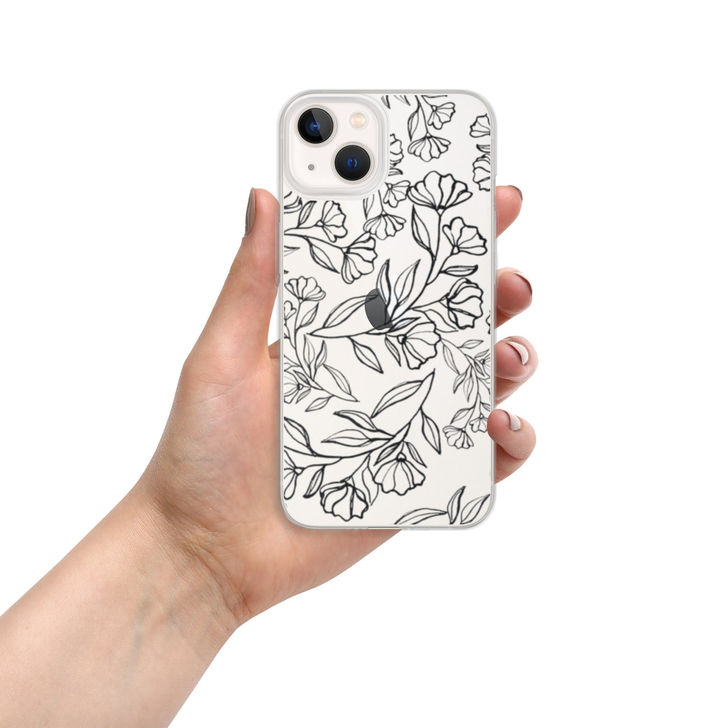 Black Floral Clear Case for iPhone®