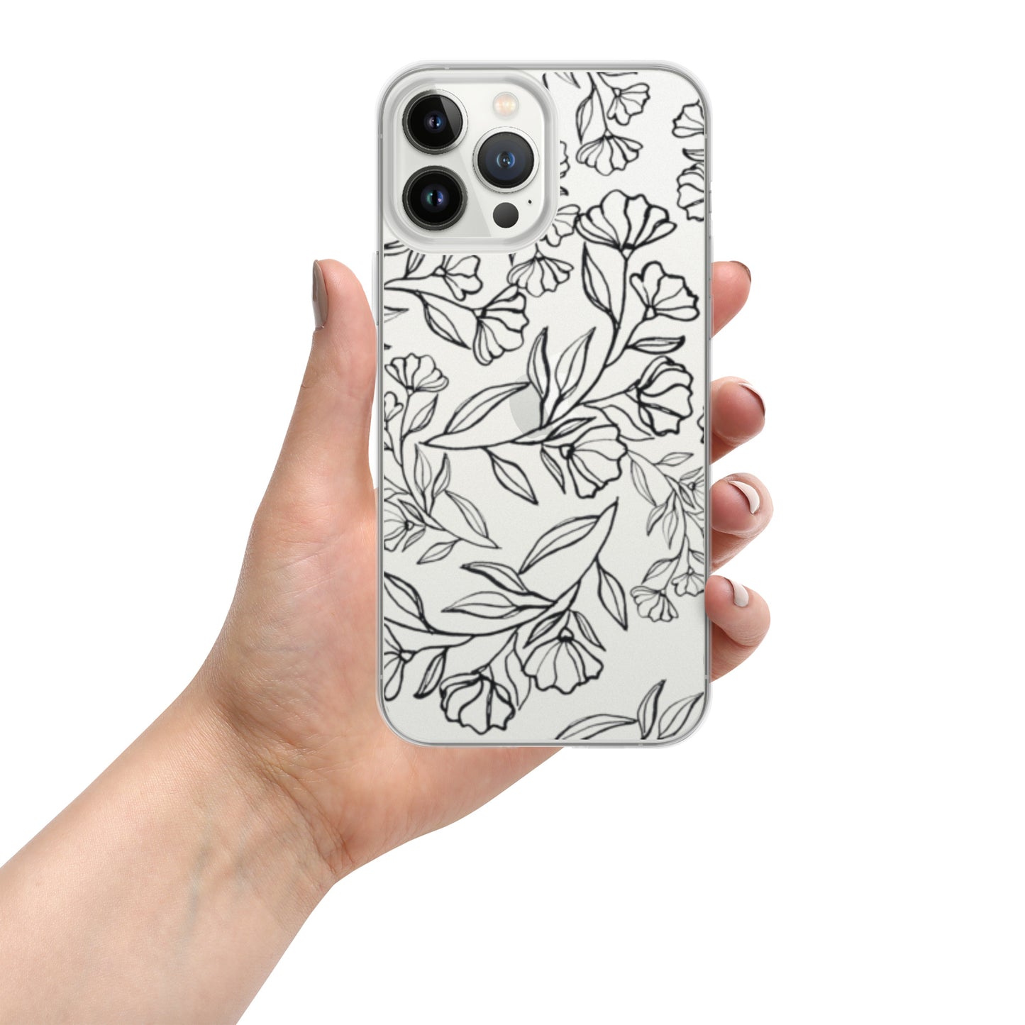 Black Floral Clear Case for iPhone®