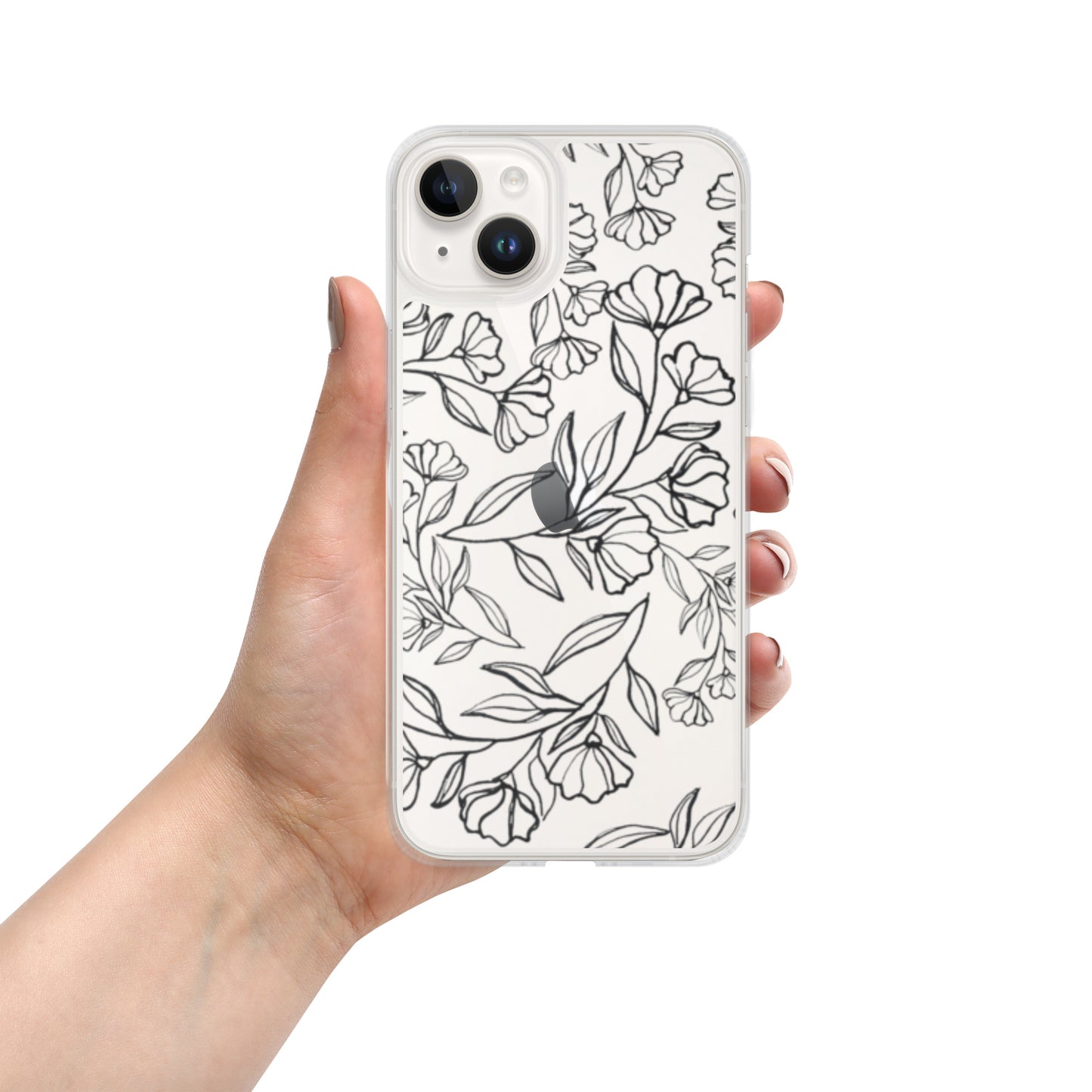 Black Floral Clear Case for iPhone®