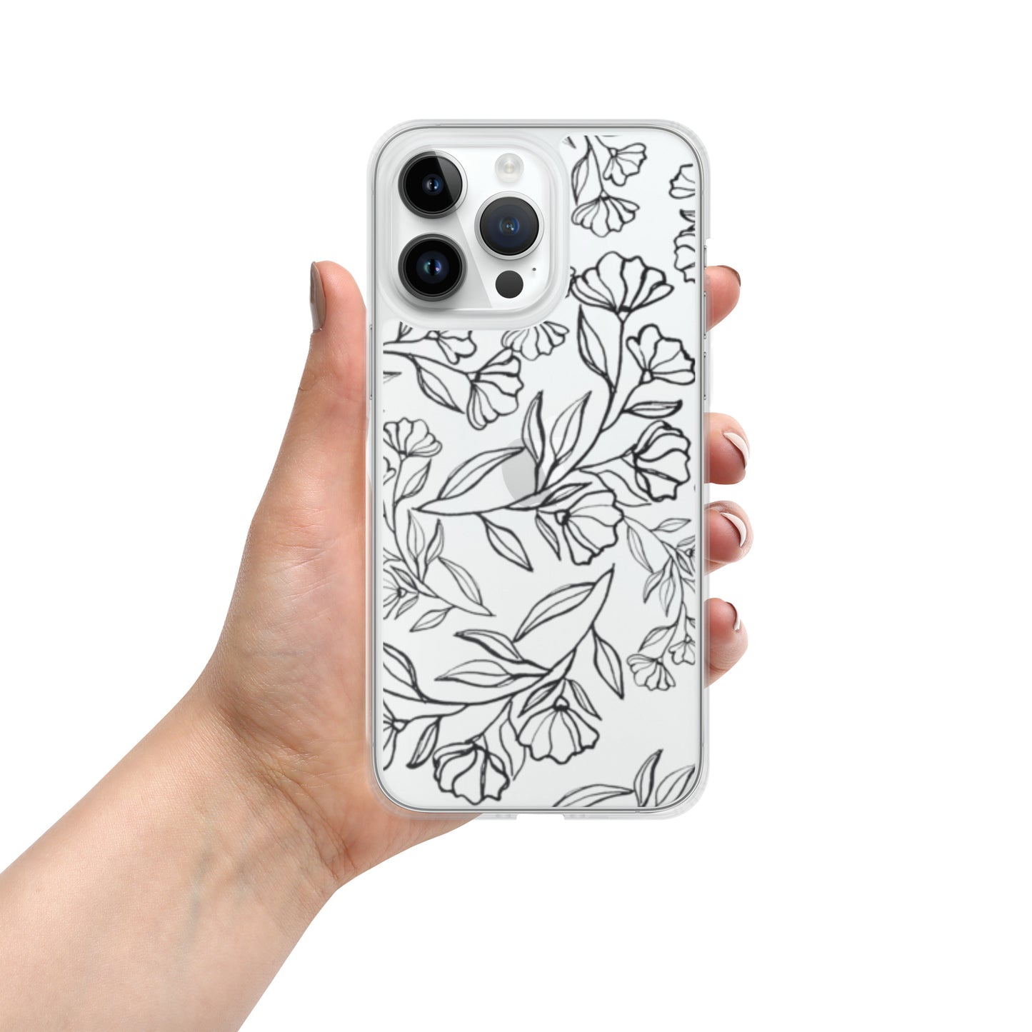 Black Floral Clear Case for iPhone®