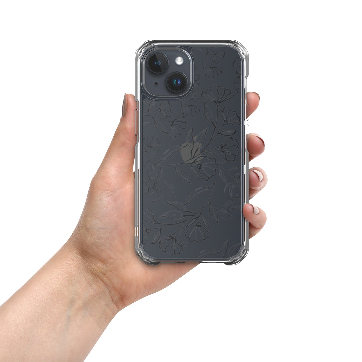 Black Floral Clear Case for iPhone®