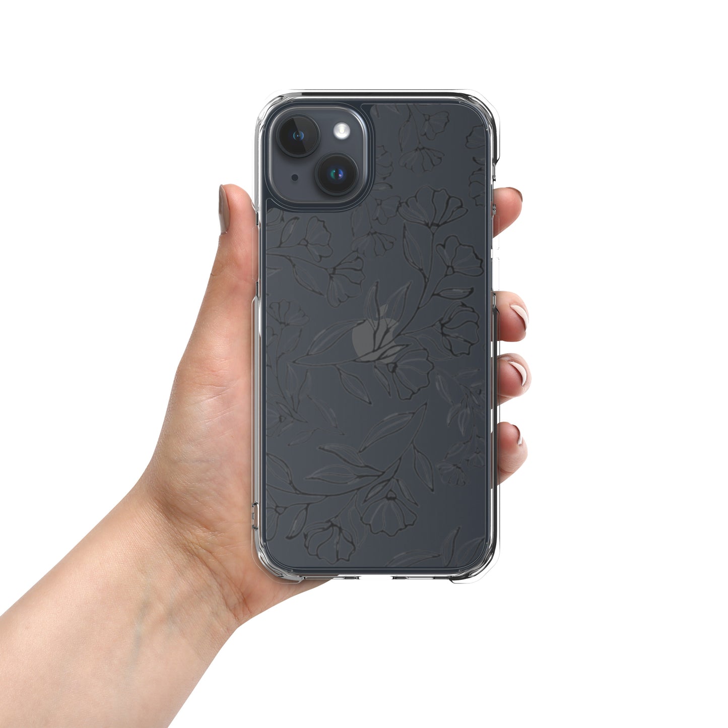 Black Floral Clear Case for iPhone®