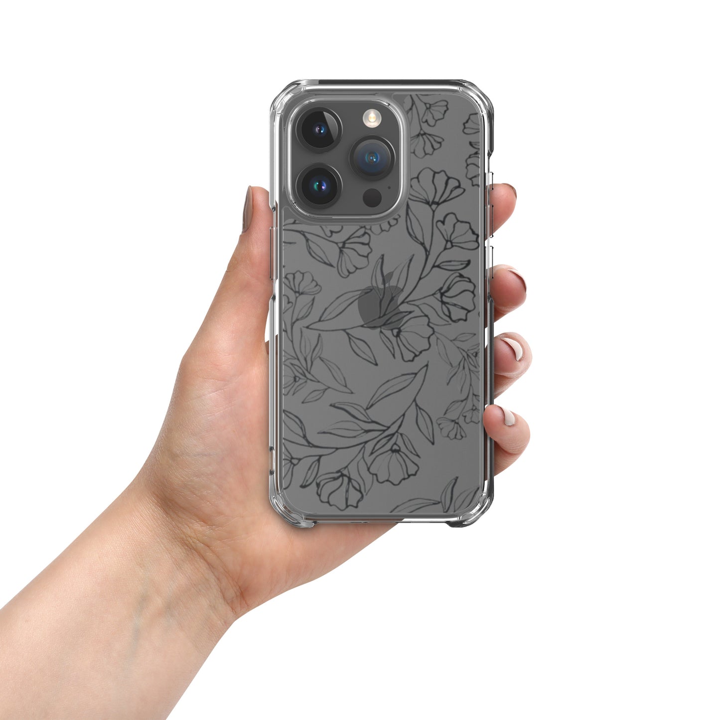 Black Floral Clear Case for iPhone®