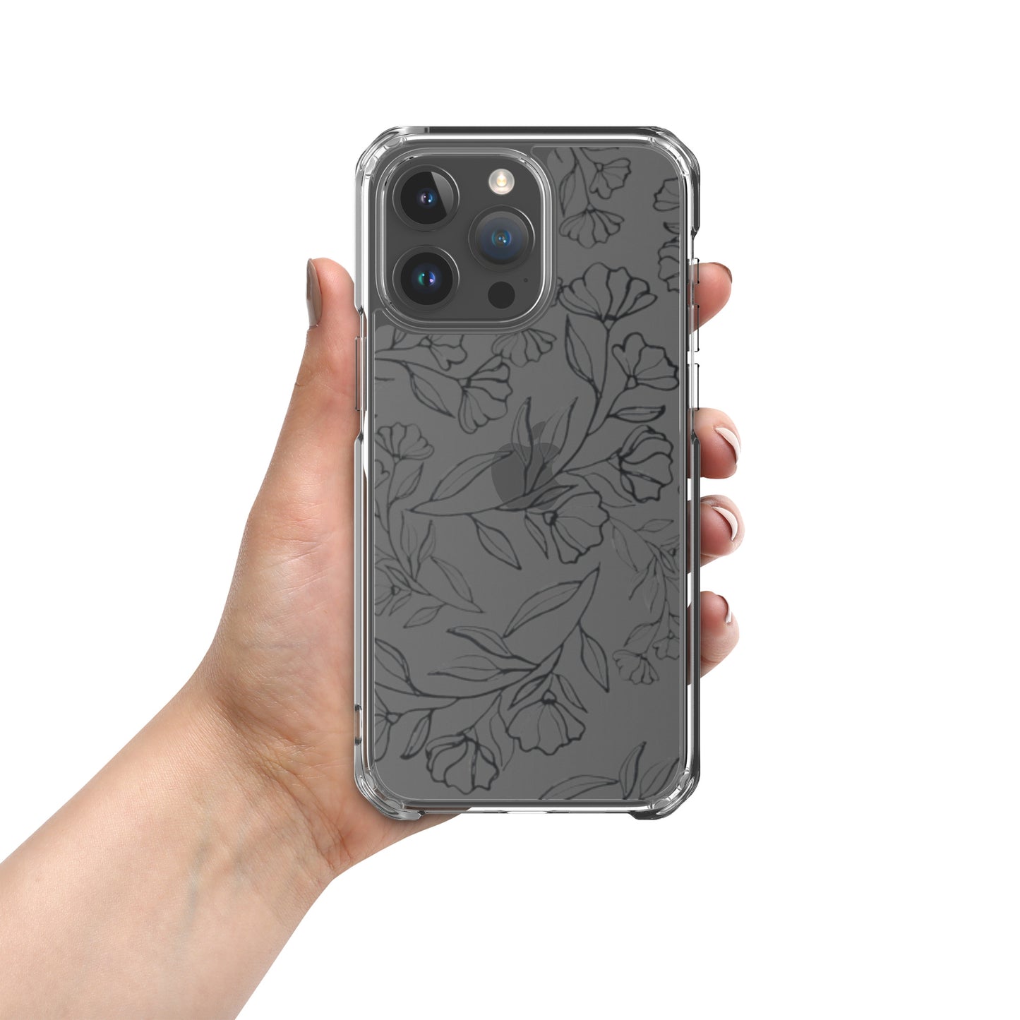 Black Floral Clear Case for iPhone®