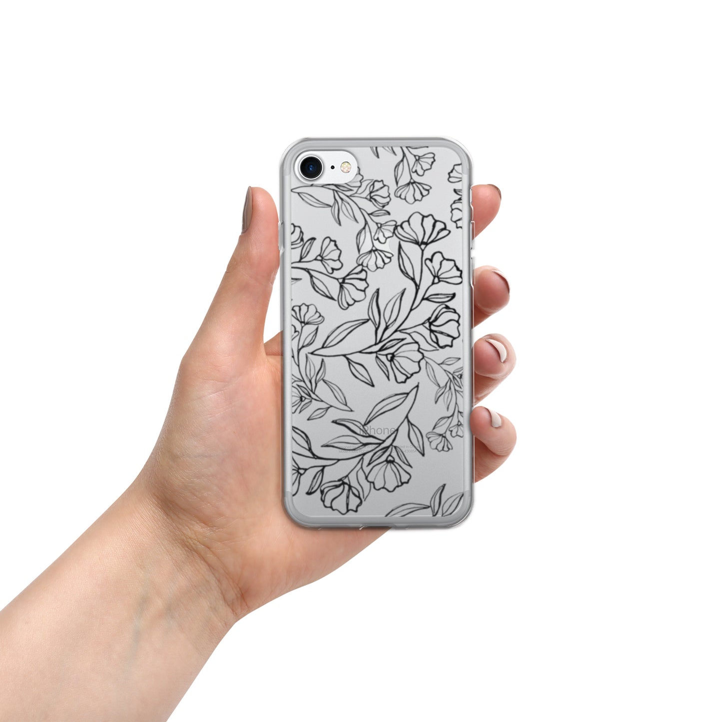 Black Floral Clear Case for iPhone®