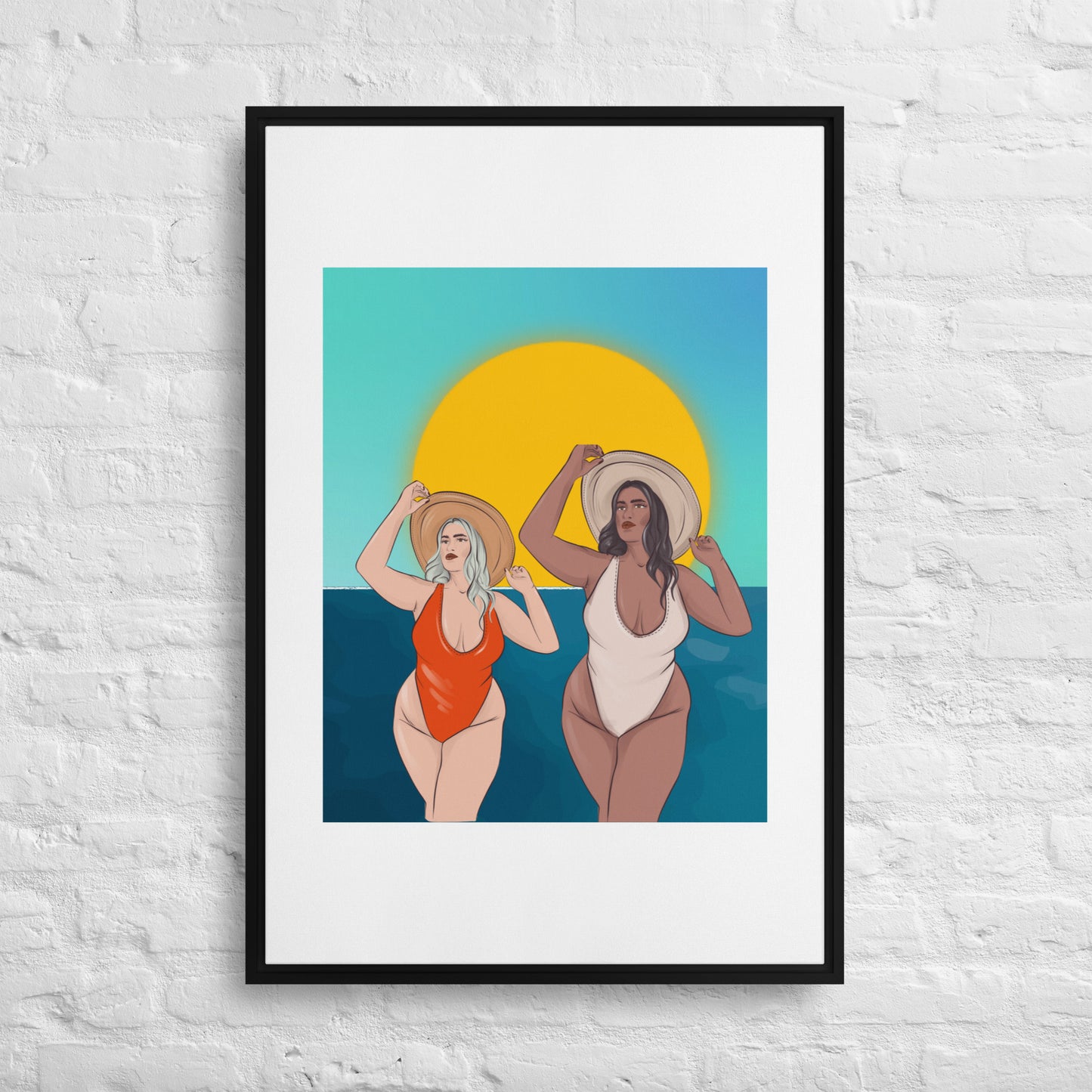 Beach Besties Framed canvas