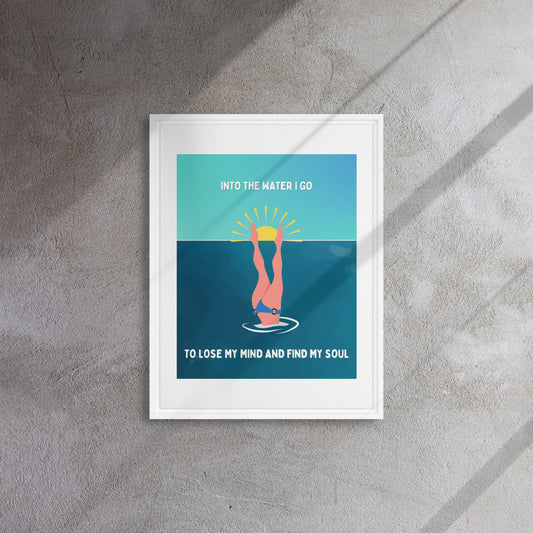 Into the Water I Go Framed canvas