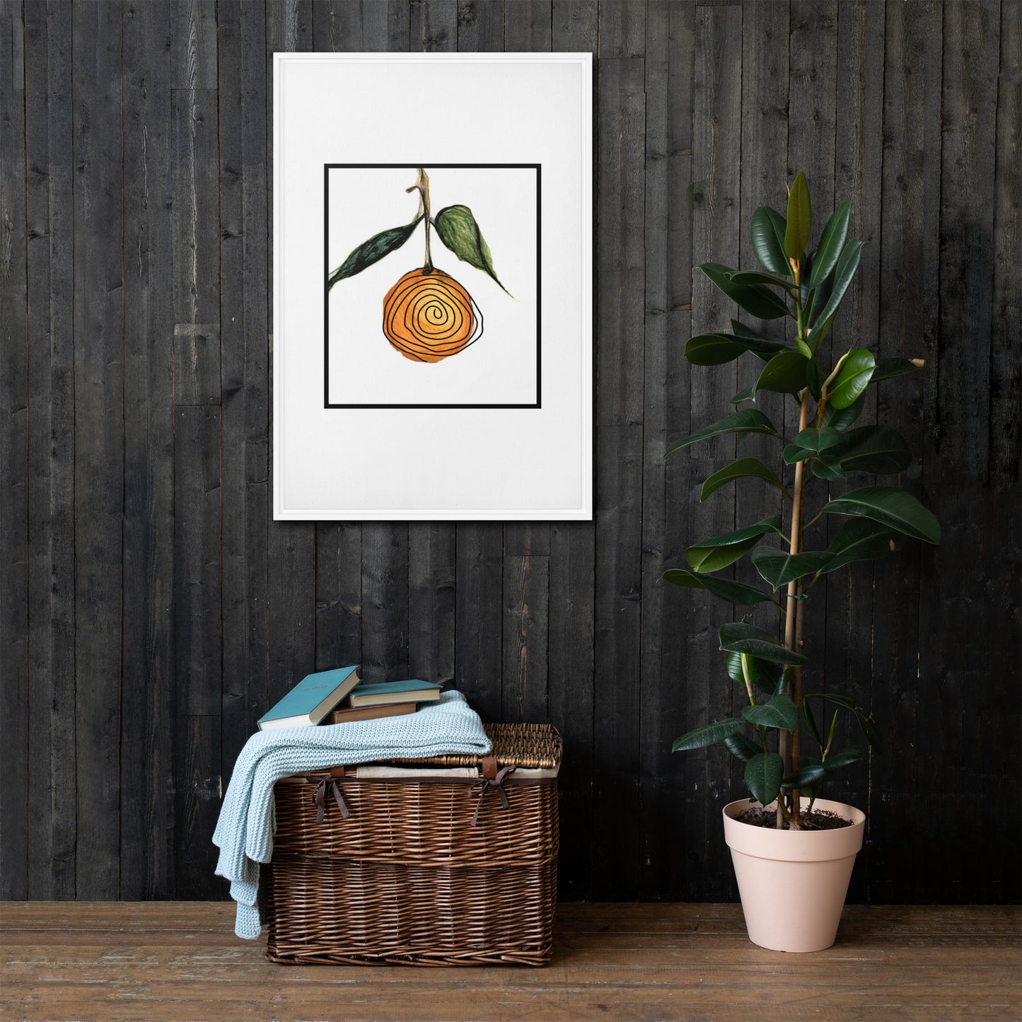 FL Orange Framed canvas