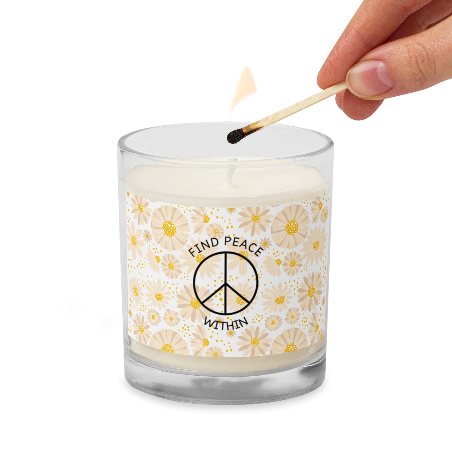 Peace Within Glass jar soy wax candle