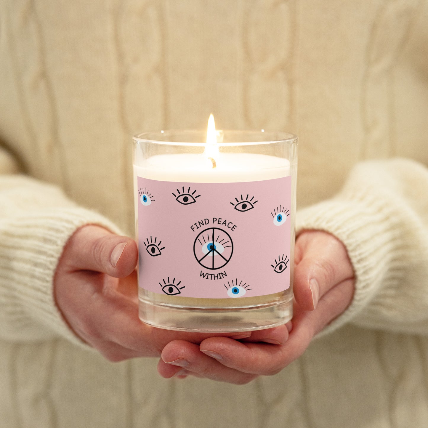 Peace Within Glass jar soy wax candle