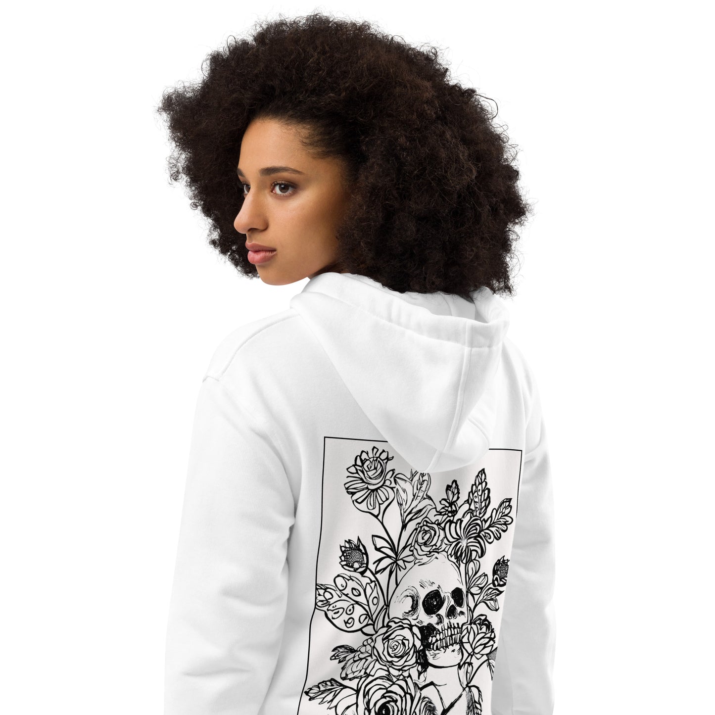 Flower Skull Back Premium eco hoodie