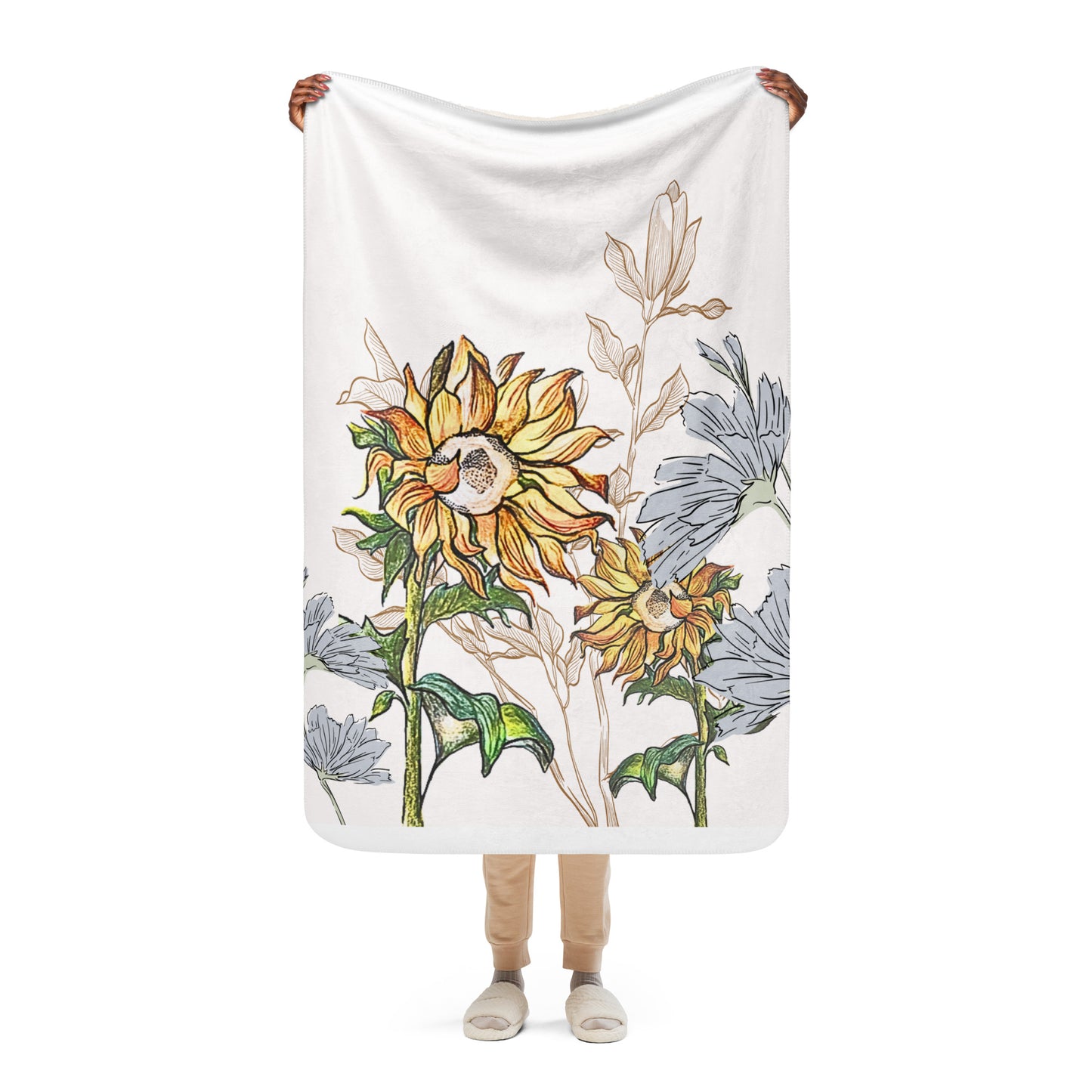 Sunflower Sherpa blanket