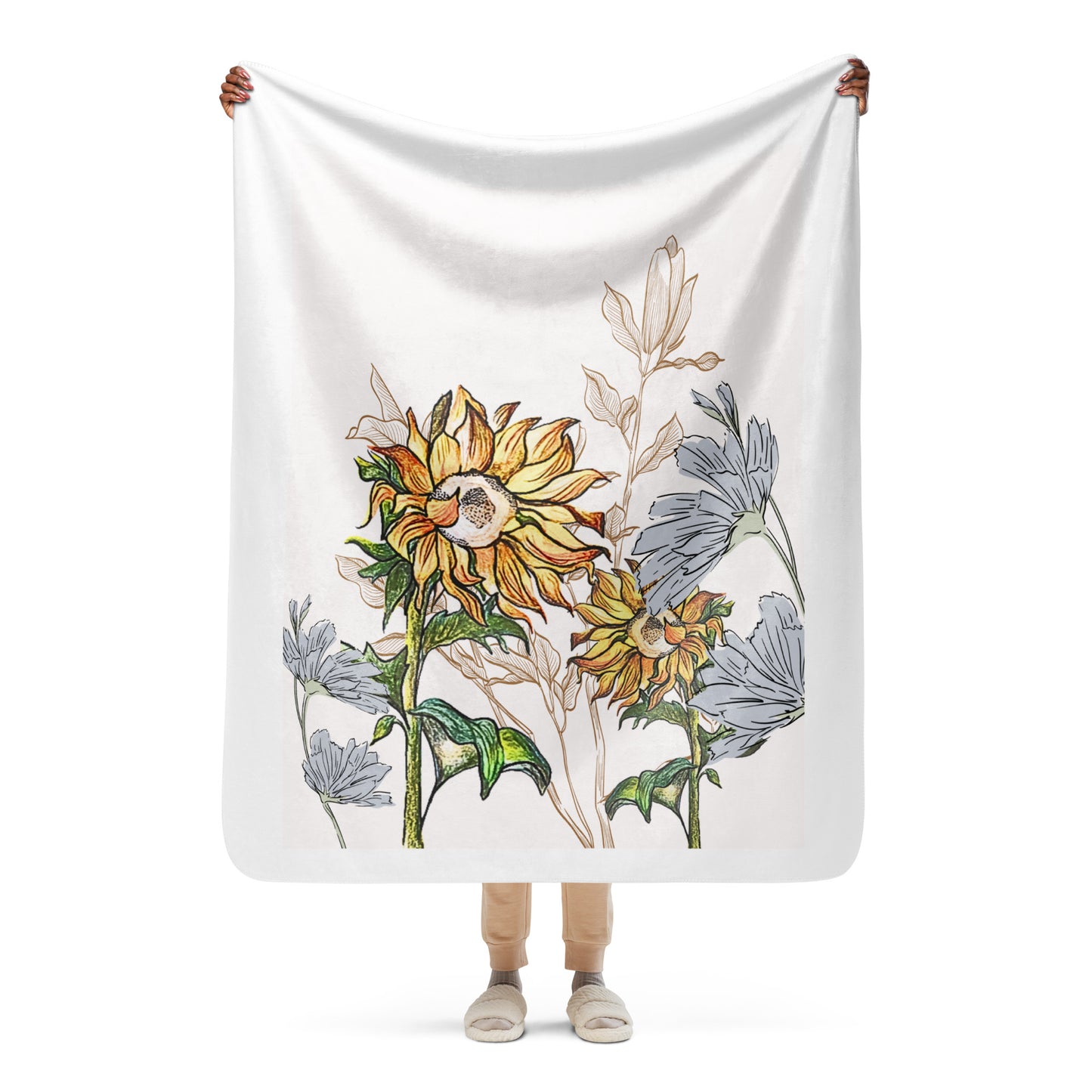 Sunflower Sherpa blanket