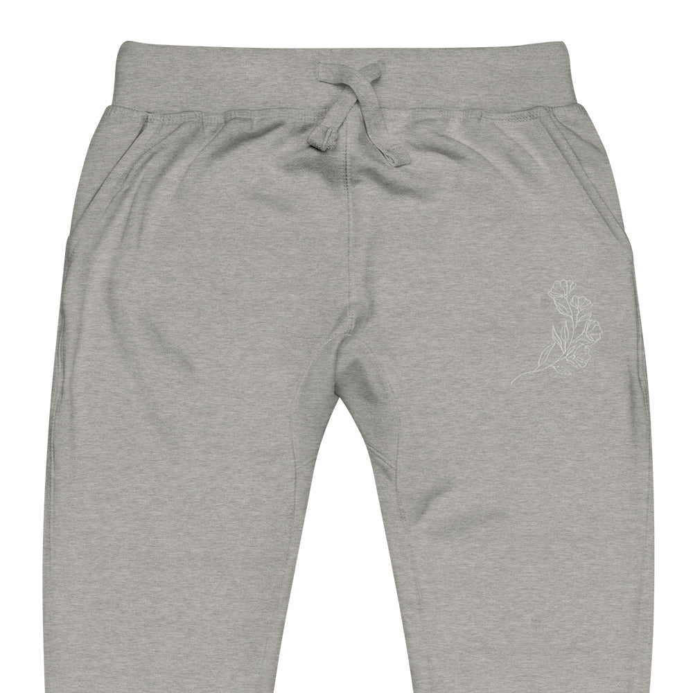 White Floral Fleece Unisex fleece sweatpants