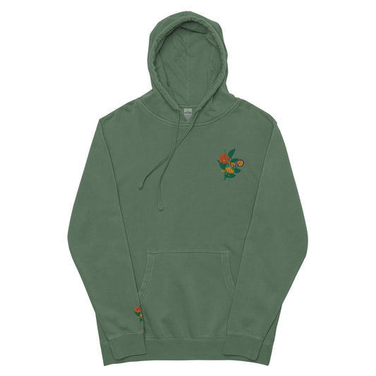 Vibrant Flower pigment-dyed hoodie