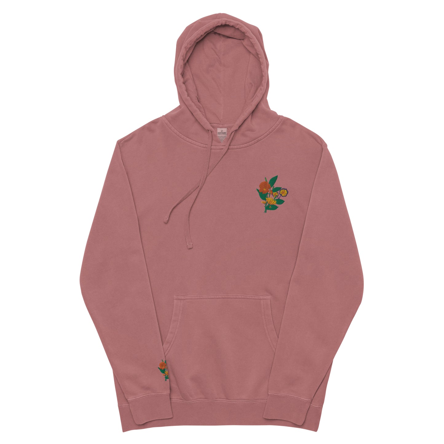 Vibrant Flower pigment-dyed hoodie