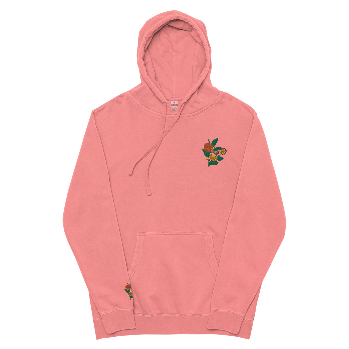 Vibrant Flower pigment-dyed hoodie