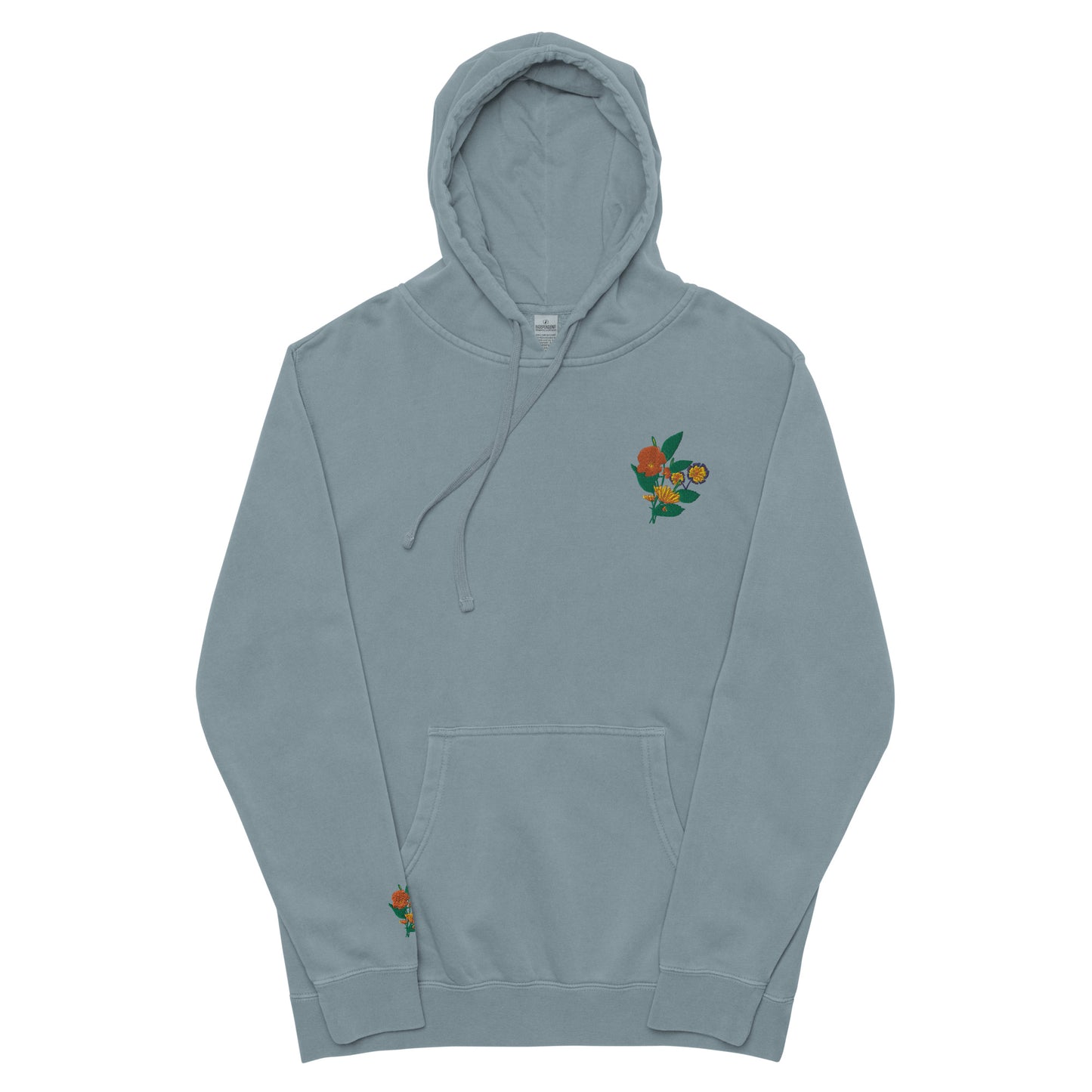 Vibrant Flower pigment-dyed hoodie