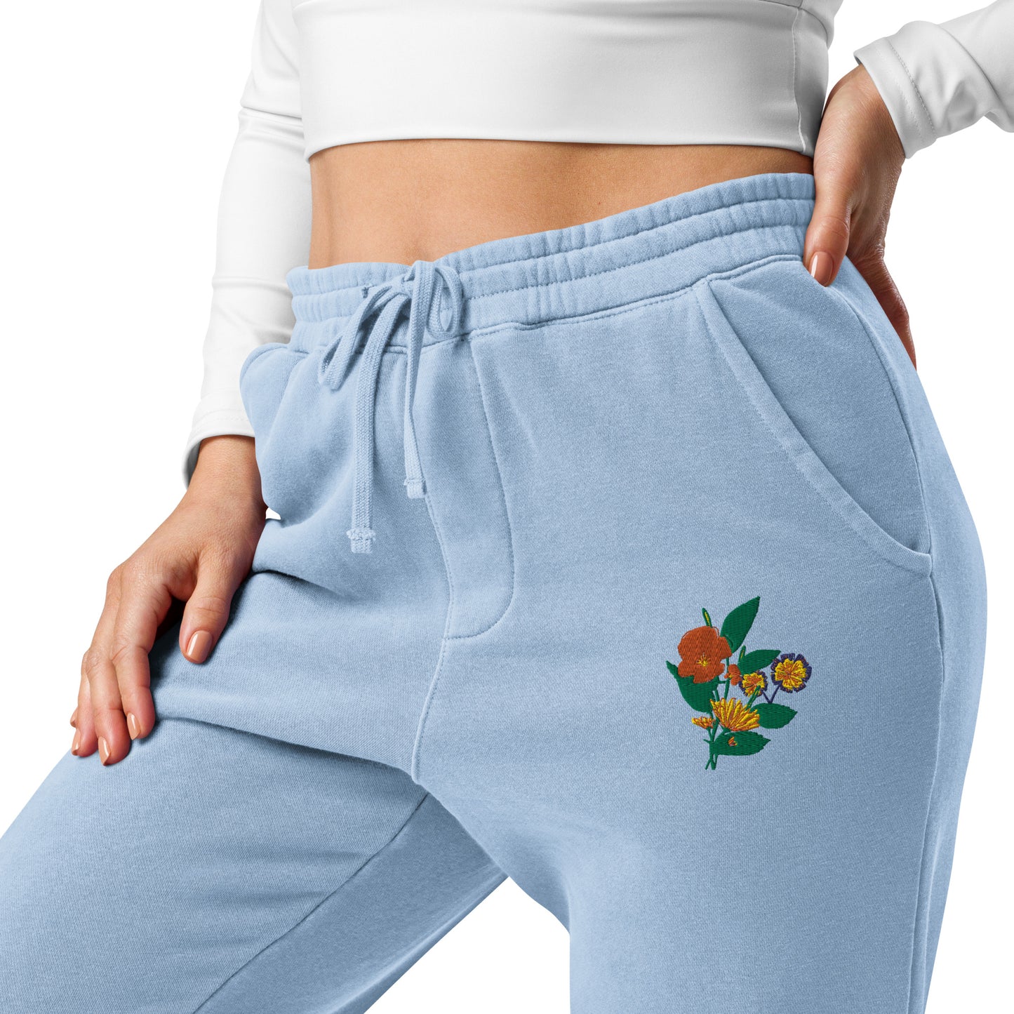 Vibrant Flower pigment-dyed sweatpants