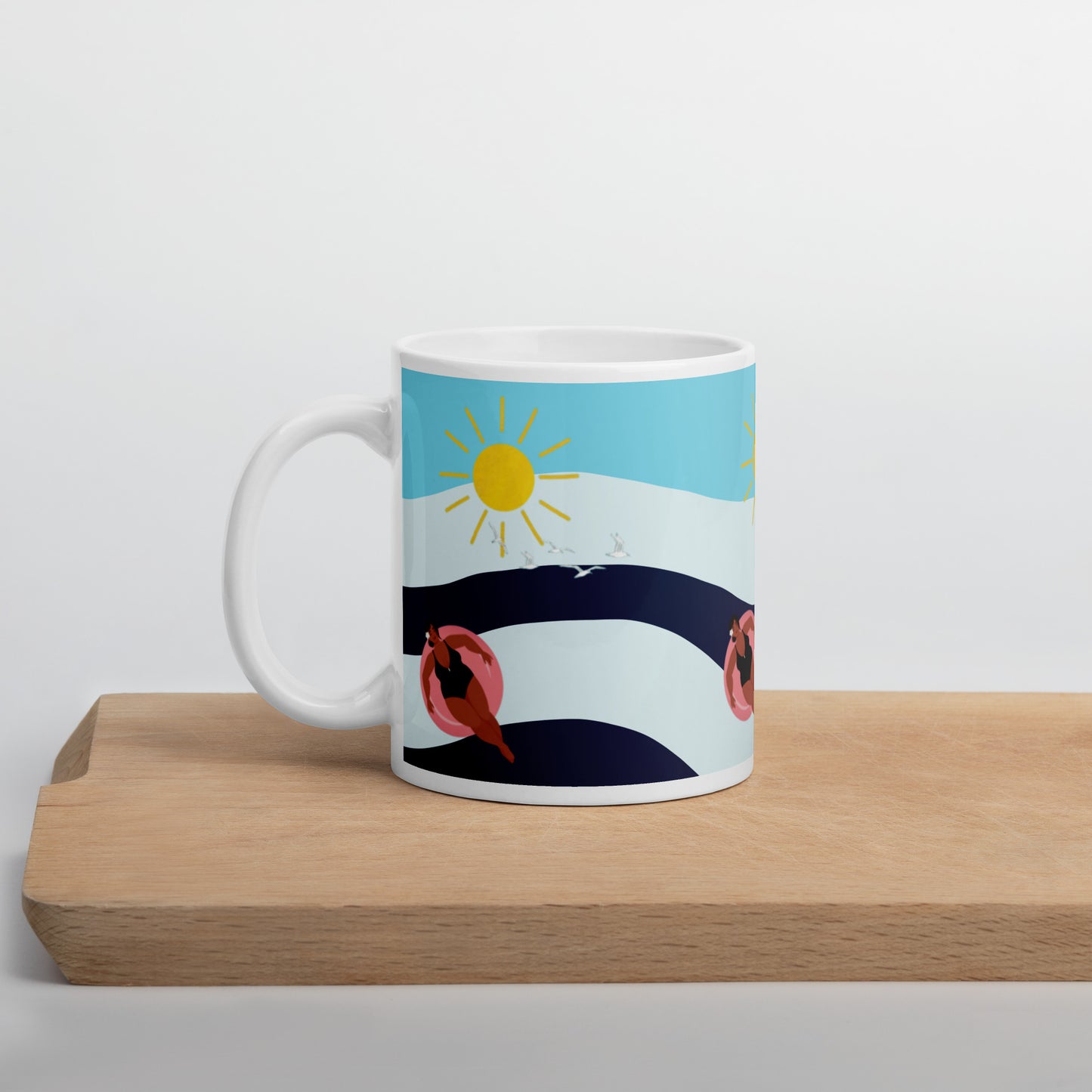 Vacation Mom 2 White glossy mug