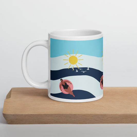 Vacation Mom 2 White glossy mug